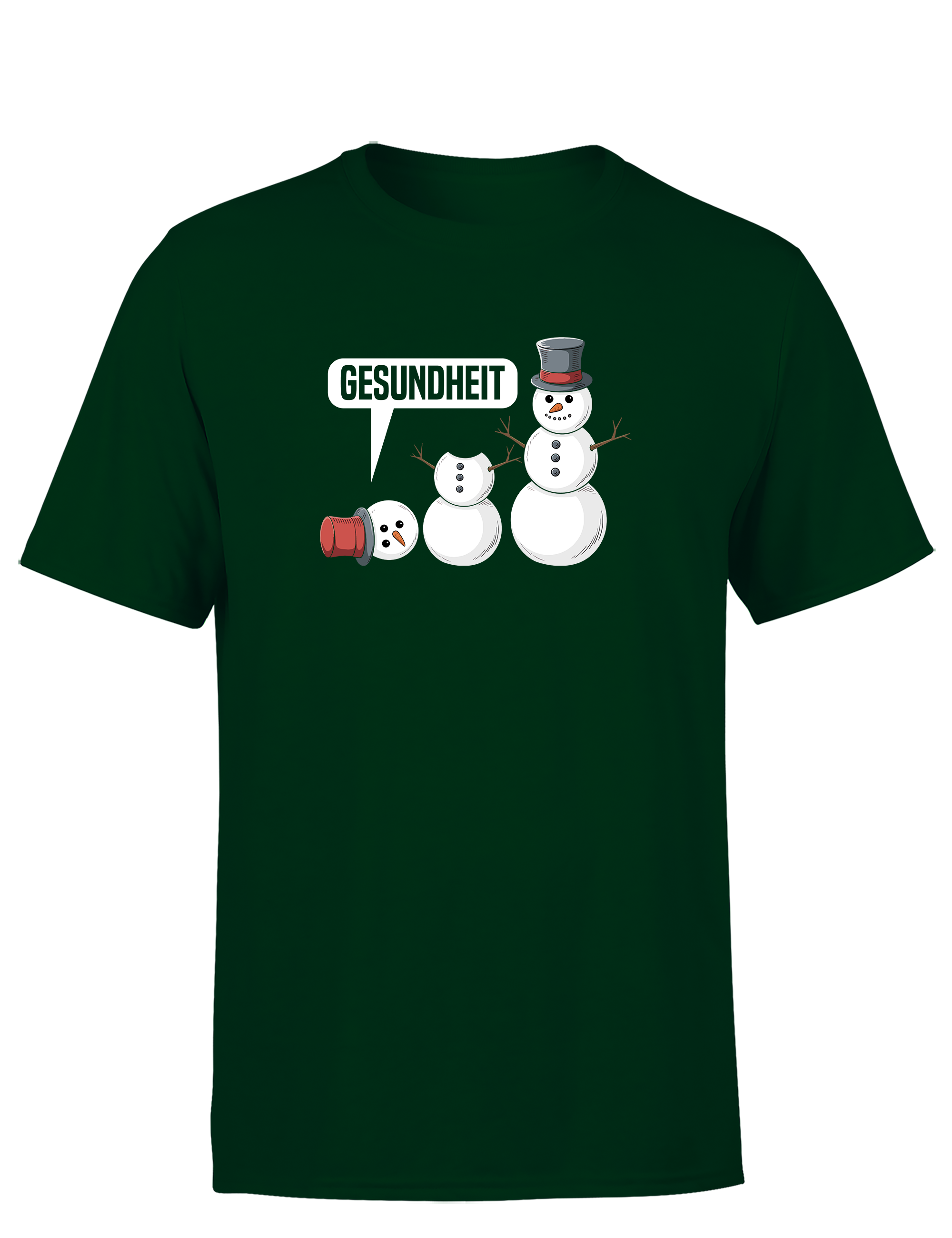 Lustiges Herren T-Shirt „Gesundheit – Schneemann-Schnupfen“ | Winter Humor Shirt mit Schneemann-Gag