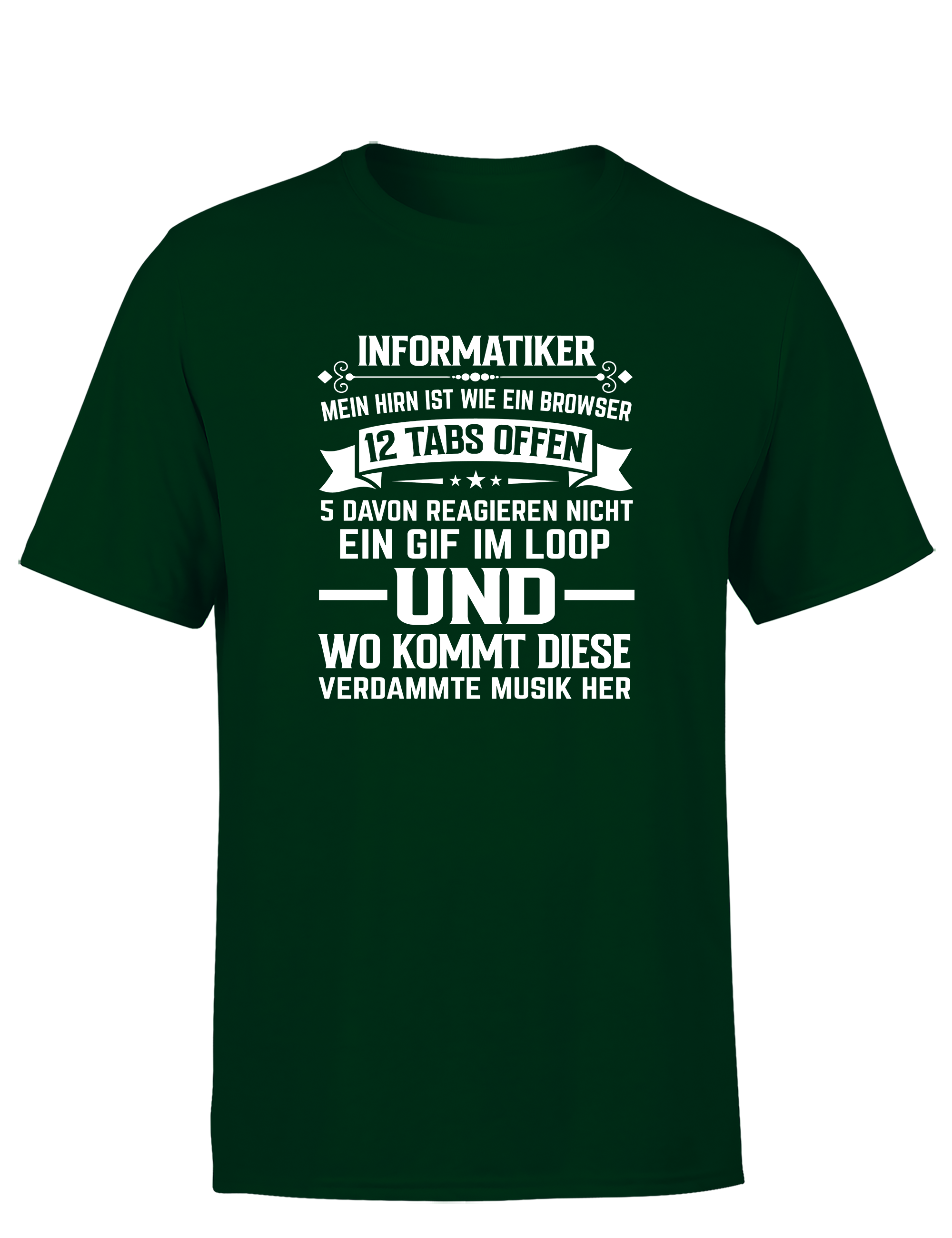 Informatiker Brain – Herren T-Shirt im Retro Stil | Lustiges Nerd Shirt für Programmierer, Entwickler & IT-Fans