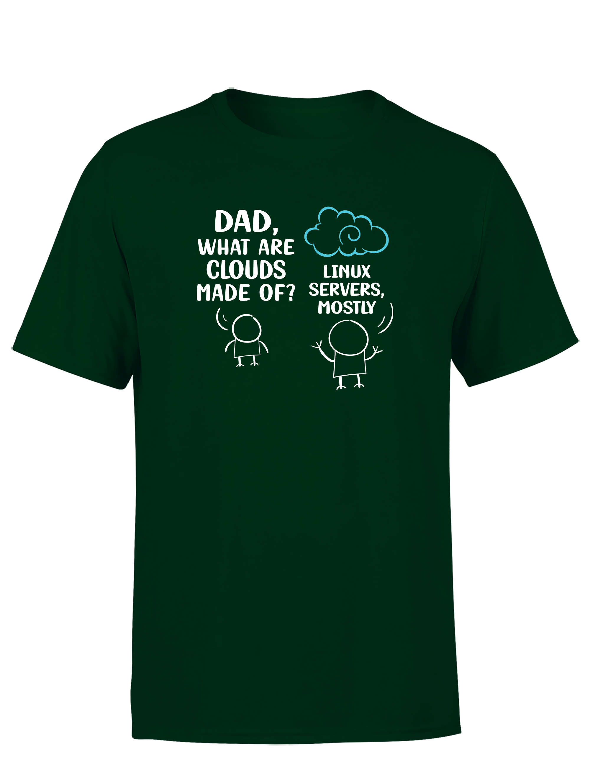 Dad, What Are Clouds Made Of? Linux Servers Mostly – Lustiges Nerd Herren T-Shirt für Sysadmins, Entwickler & IT-Fans