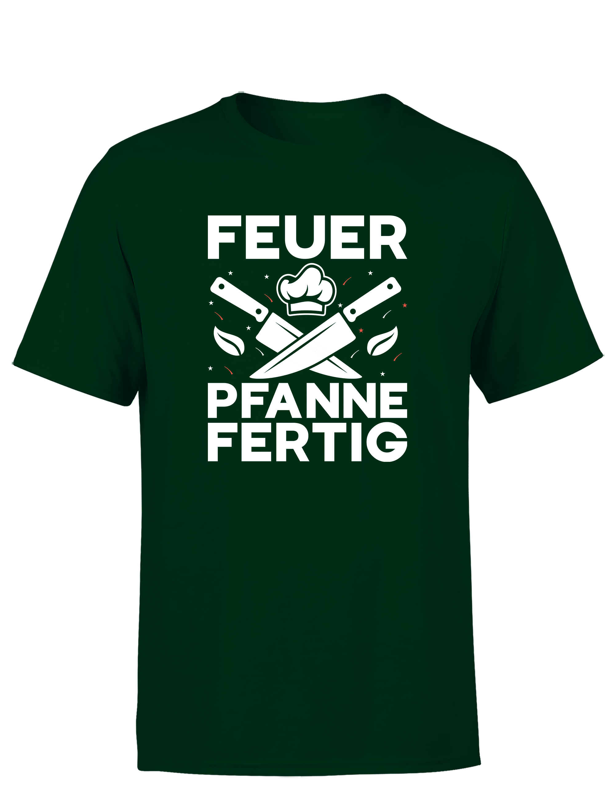 Herren T-Shirt „Feuer Pfanne Fertig“ | Lustiges Koch Shirt für Männer & Grillfans