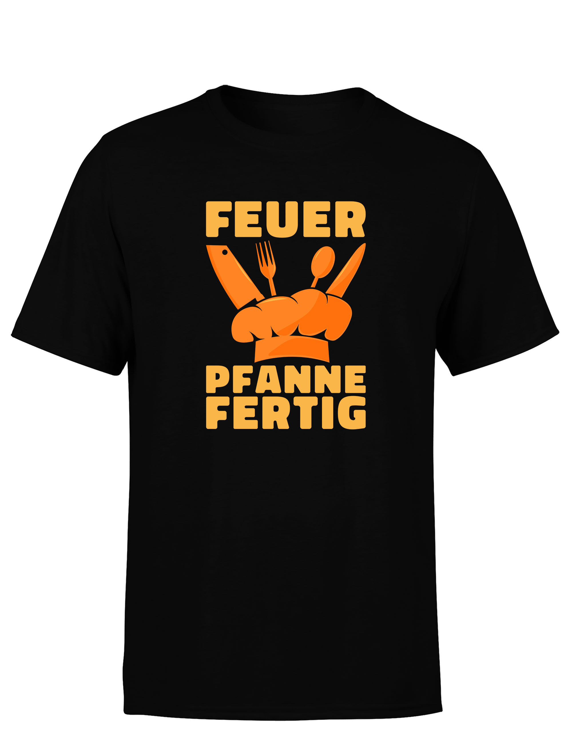 Herren T-Shirt „Feuer Pfanne Fertig“ | Lustiges Koch Shirt für Männer & Grillmeister