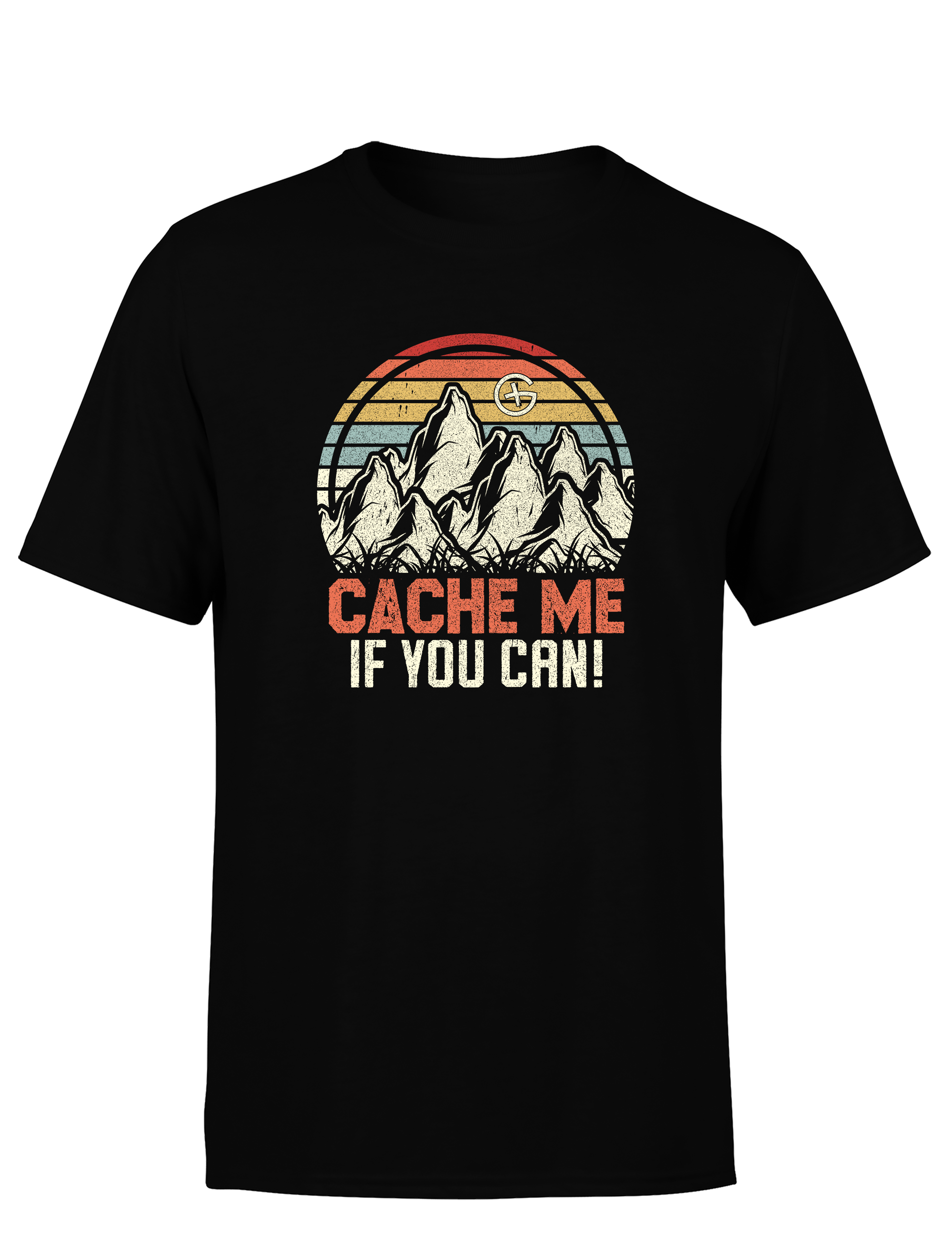 Cache Me If You Can! – Geocaching Herren T-Shirt im Vintage Look | Stylisches Shirt für Schatzsucher & Outdoor-Abenteurer