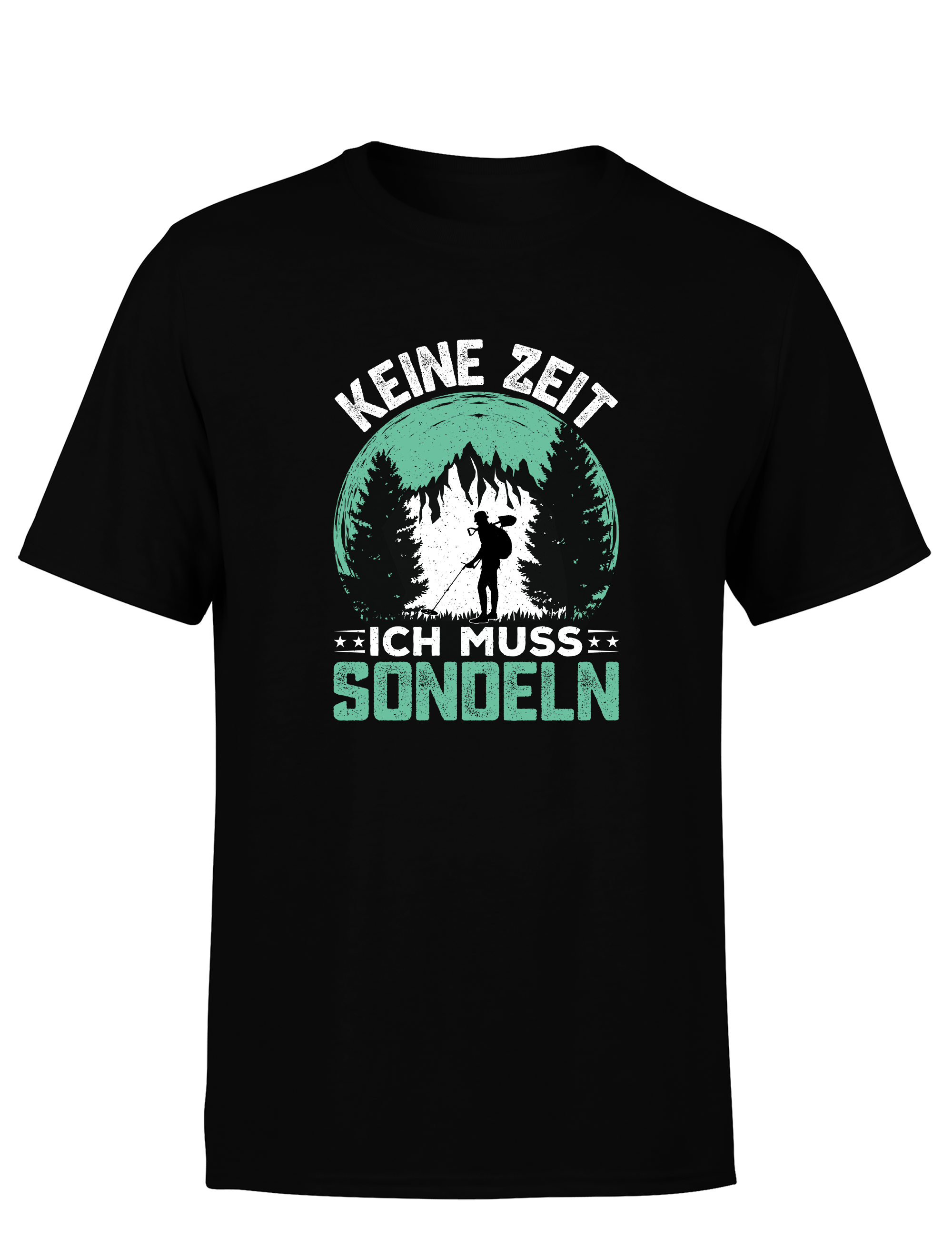 Kein Zeit, ich muss sondeln – Herren T-Shirt im Retro Stil | Lustiges Shirt für Sondengänger, Hobby, Freizeit & Geschenkidee