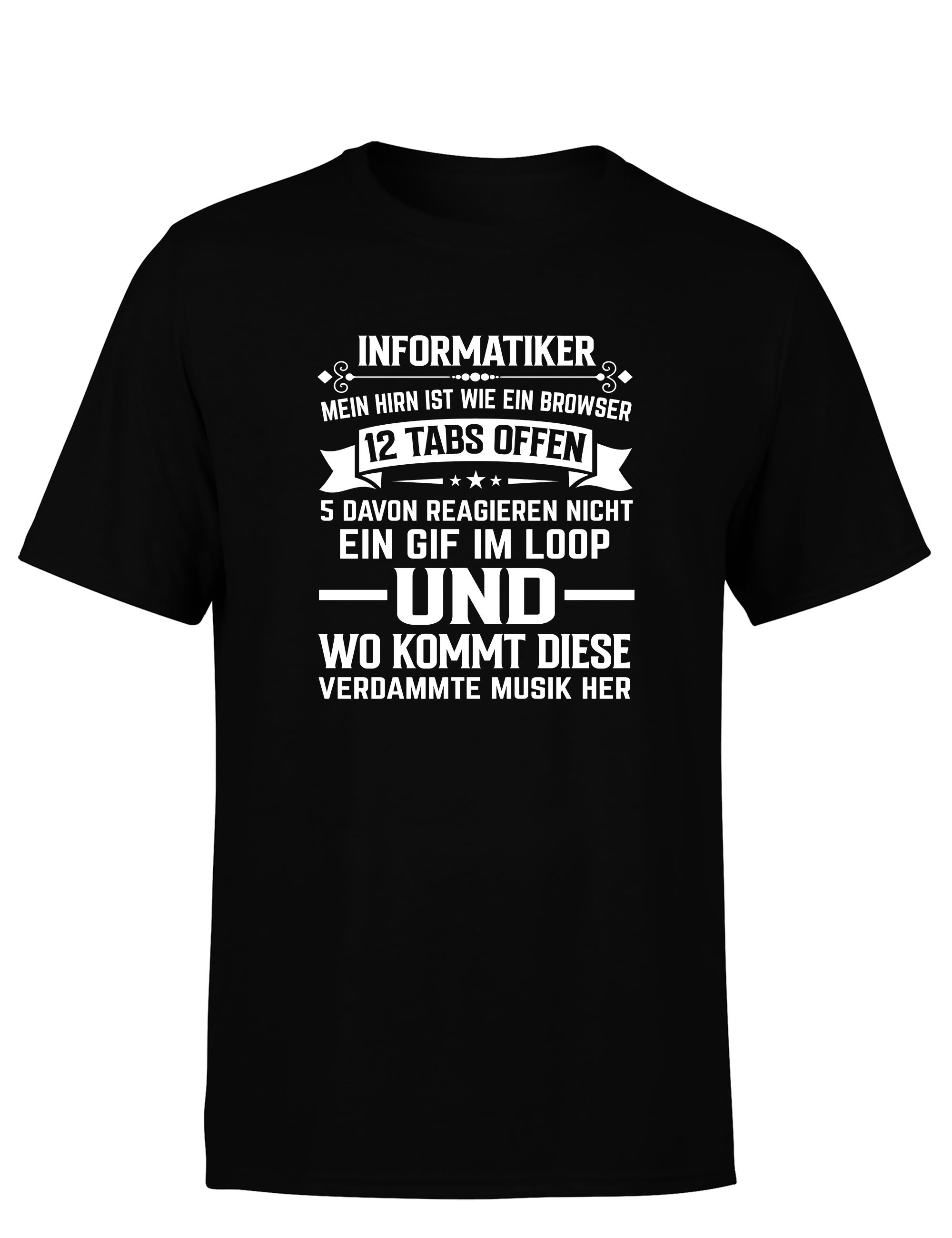Informatiker Brain – Herren T-Shirt im Retro Stil | Lustiges Nerd Shirt für Programmierer, Entwickler & IT-Fans
