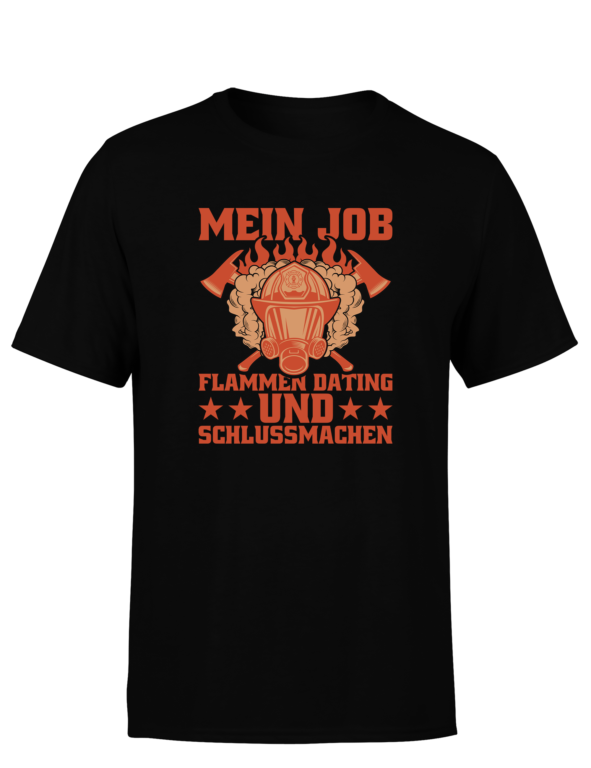Herren T-Shirt Mein Job Flammen Dating und Schlussmachen | Lustiges Feuerwehr Shirt