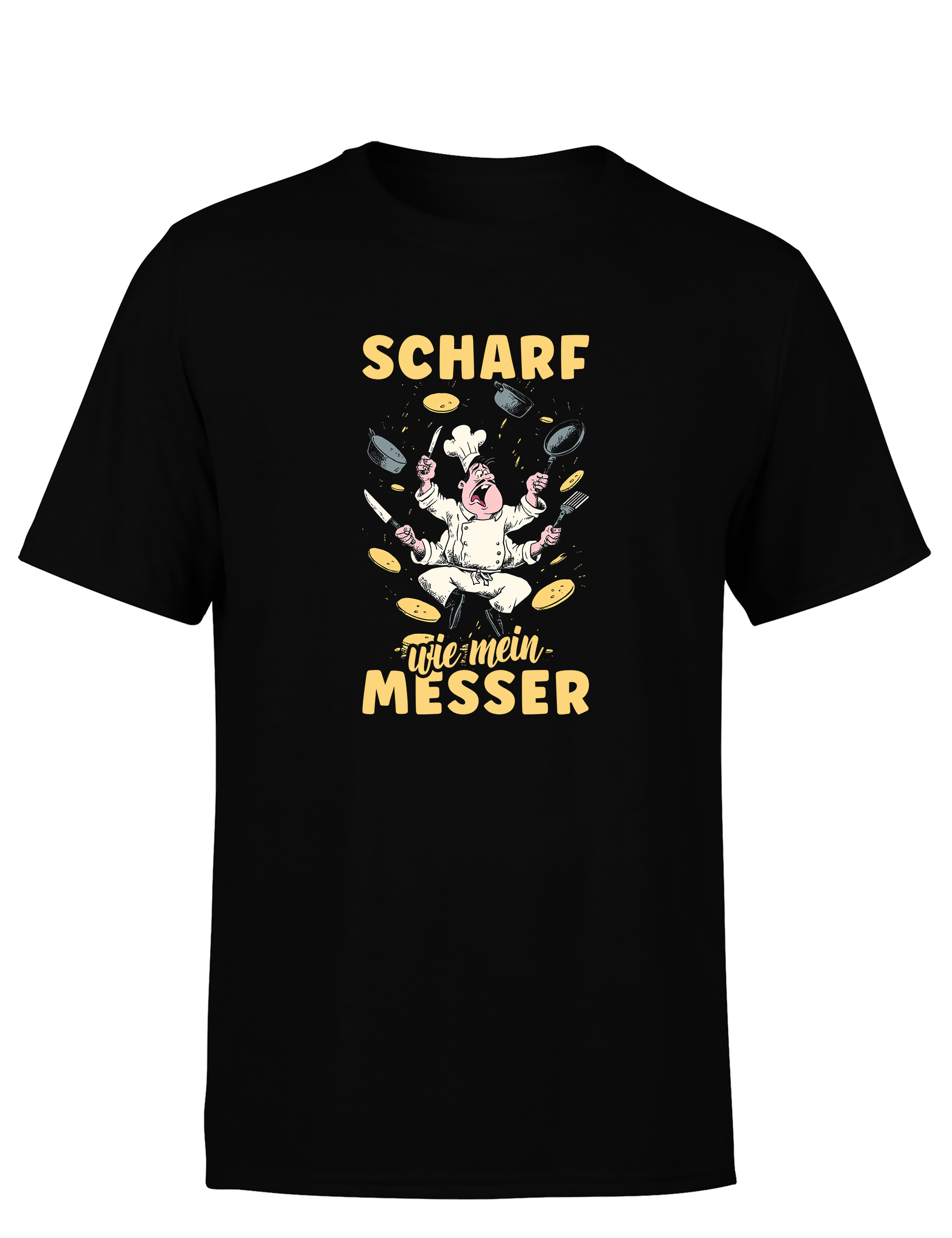 Herren T-Shirt „Scharf wie mein Messer“ | Lustiges Koch Shirt für Männer & Küchenprofis