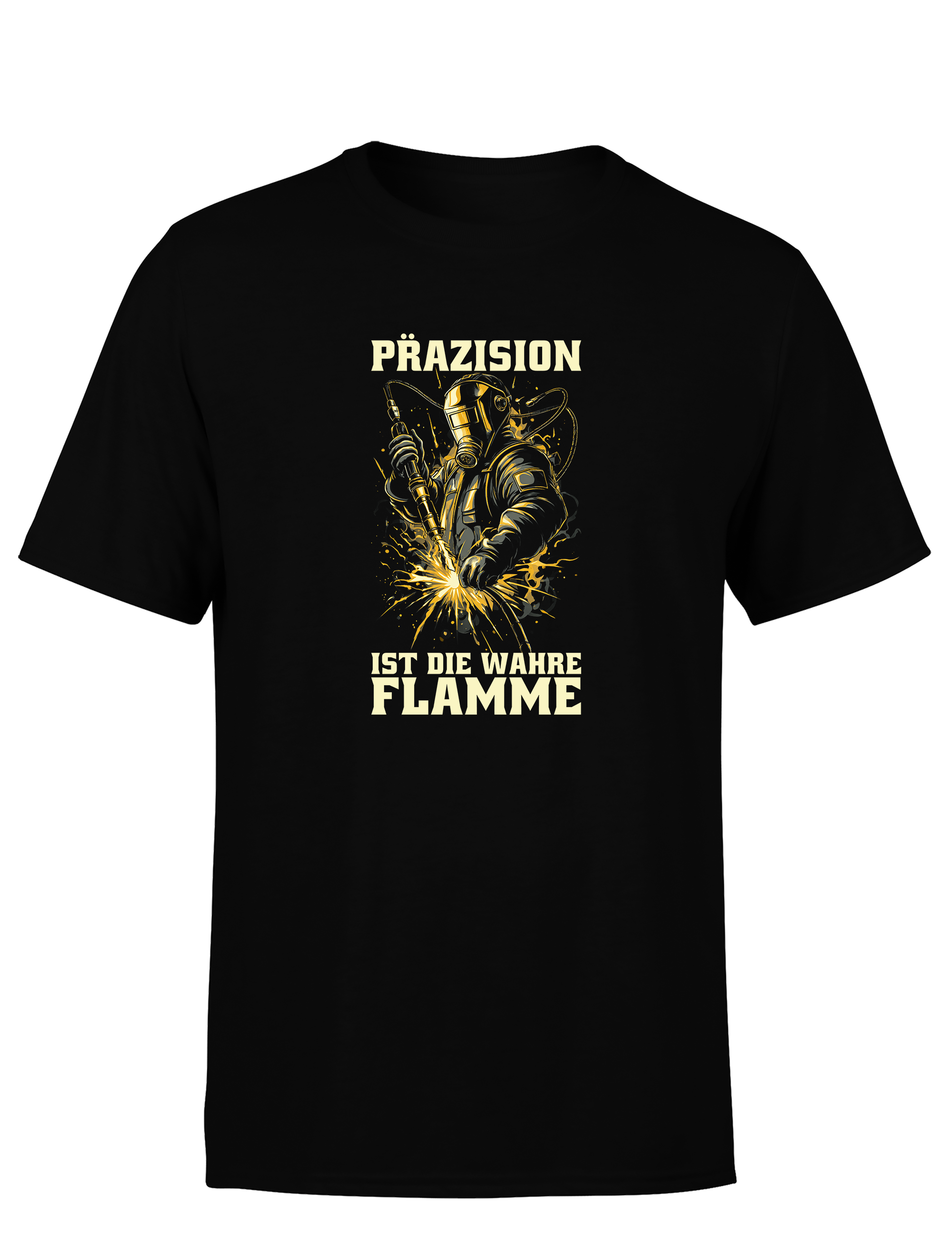 Präzision ist die wahre Flamme – Herren T-Shirt im Retro Stil | Lustiges Shirt für Schweißer, Metallbauer & Handwerker
