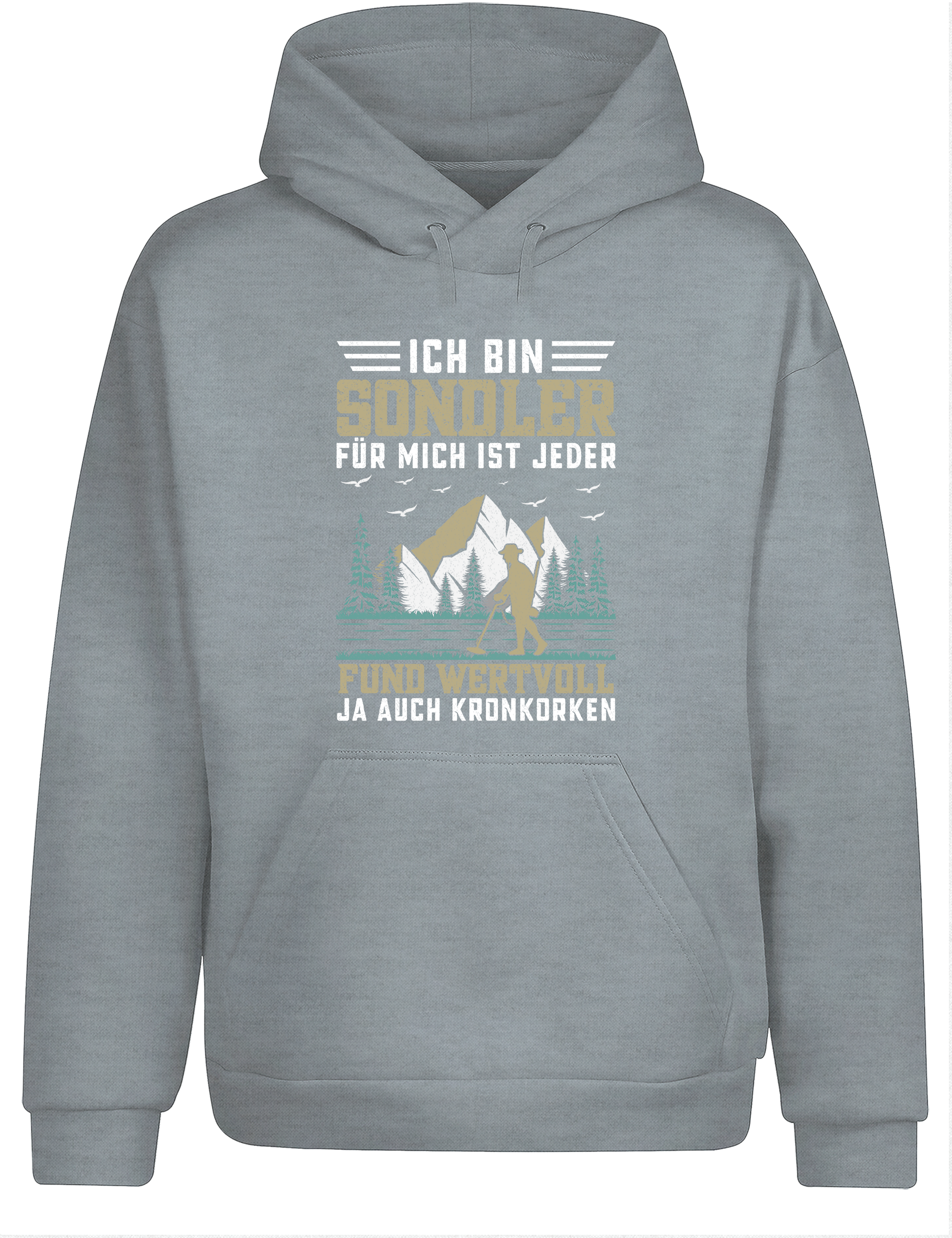 Ich bin Sondler – für mich ist jeder Fund wertvoll (ja, auch Kronkorken) – Hoodie im Retro Stil | Lustiger Kapuzenpullover für Schatzsucher, Sondeln & Freizeit