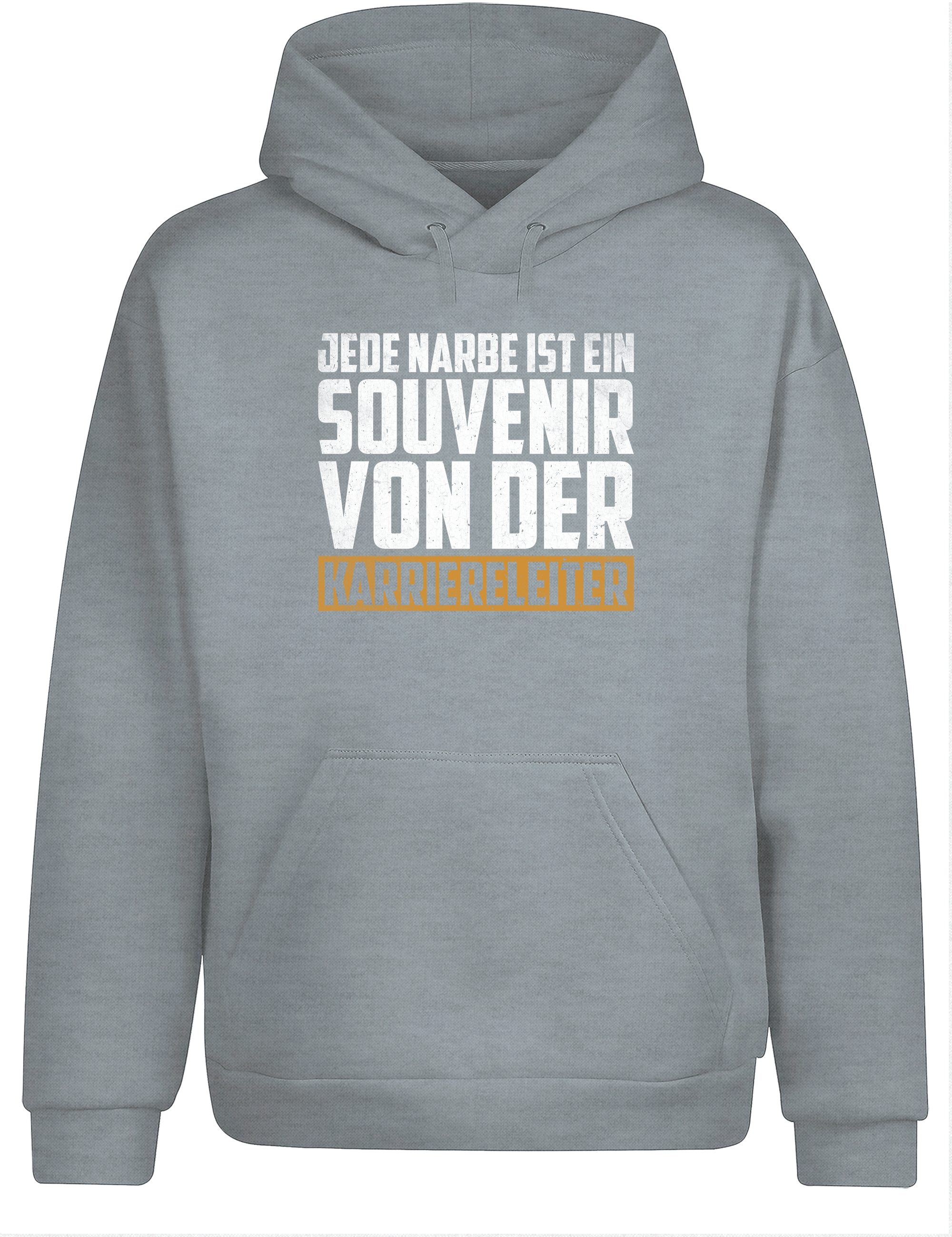 Jede Narbe ist ein Souvenir – Hoodie „Karriereleiter“ | Lustiger Kapuzenpullover für Arbeiter, Handwerker & Bürohelden