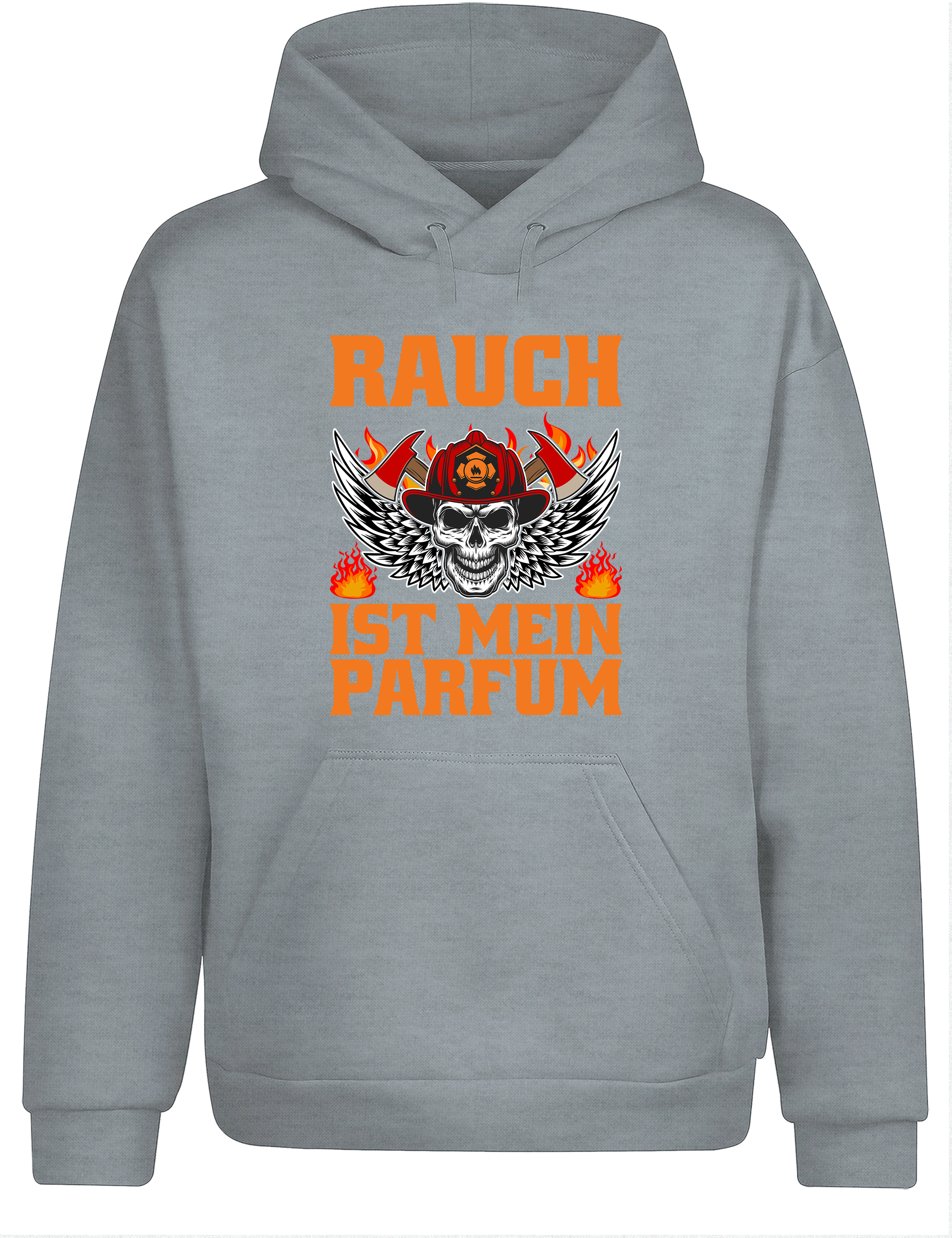 Unisex Hoodie Rauch ist mein Parfum | Feuerwehr Hoodie mit Totenkopf Design