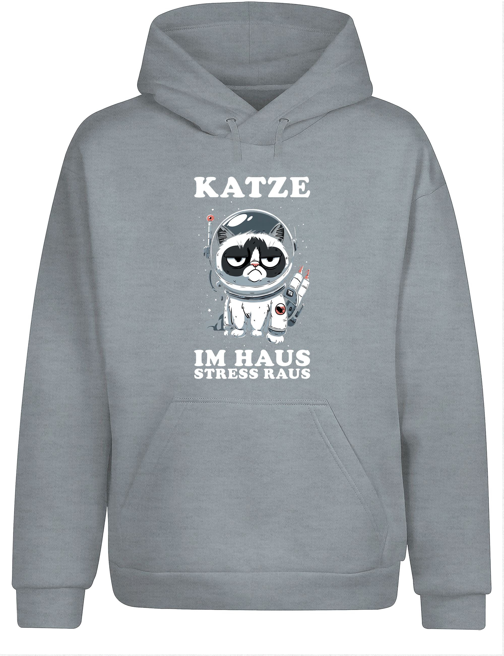 Katze im Haus, Stress raus – Hoodie im Retro-Stil | Perfekter Kapuzenpullover für Katzenliebhaber, Alltag, Freizeit & als Geschenkidee