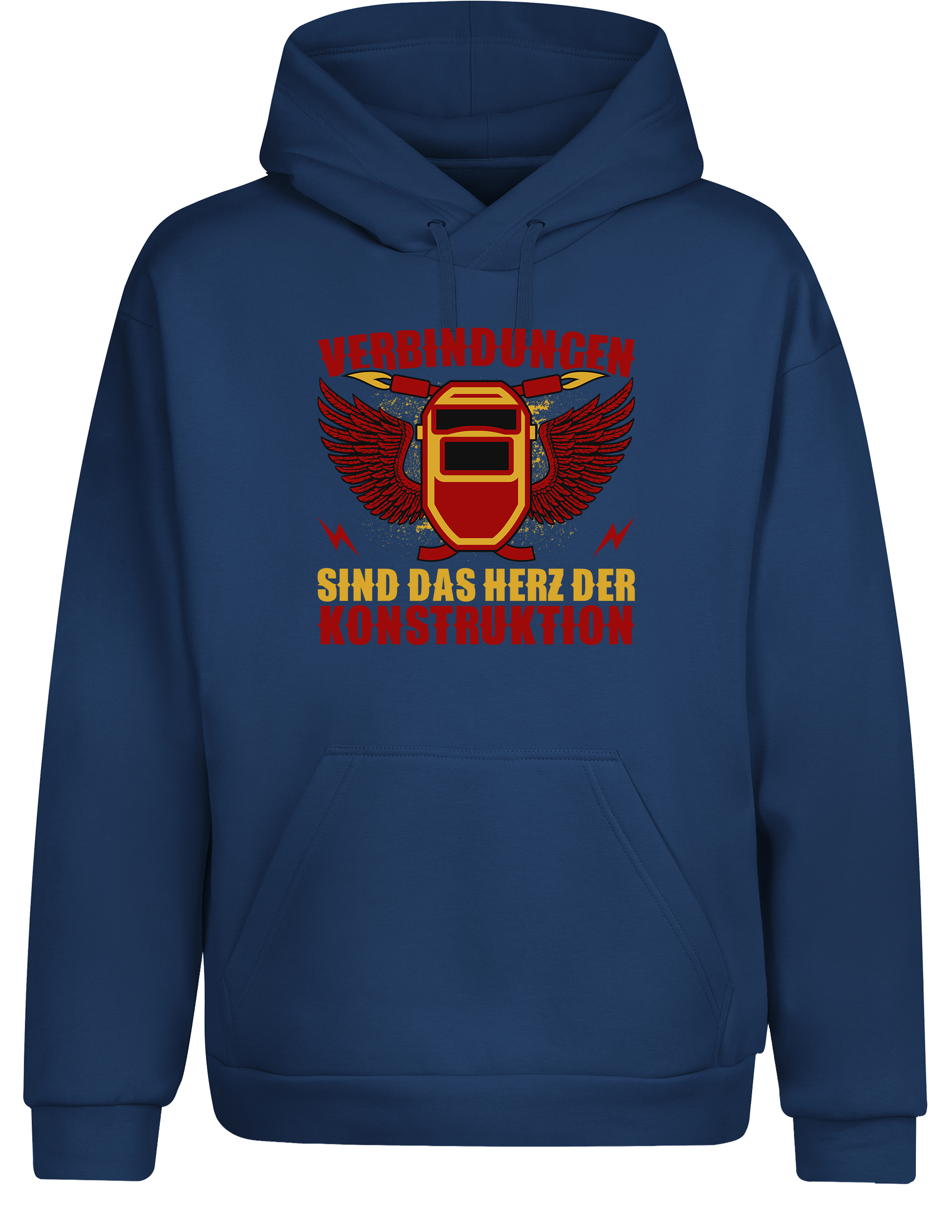 Verbindungen sind das Herz der Konstruktion – Hoodie im Retro Stil | Lustiger Kapuzenpullover für Bauingenieure, Handwerker & Konstrukteure