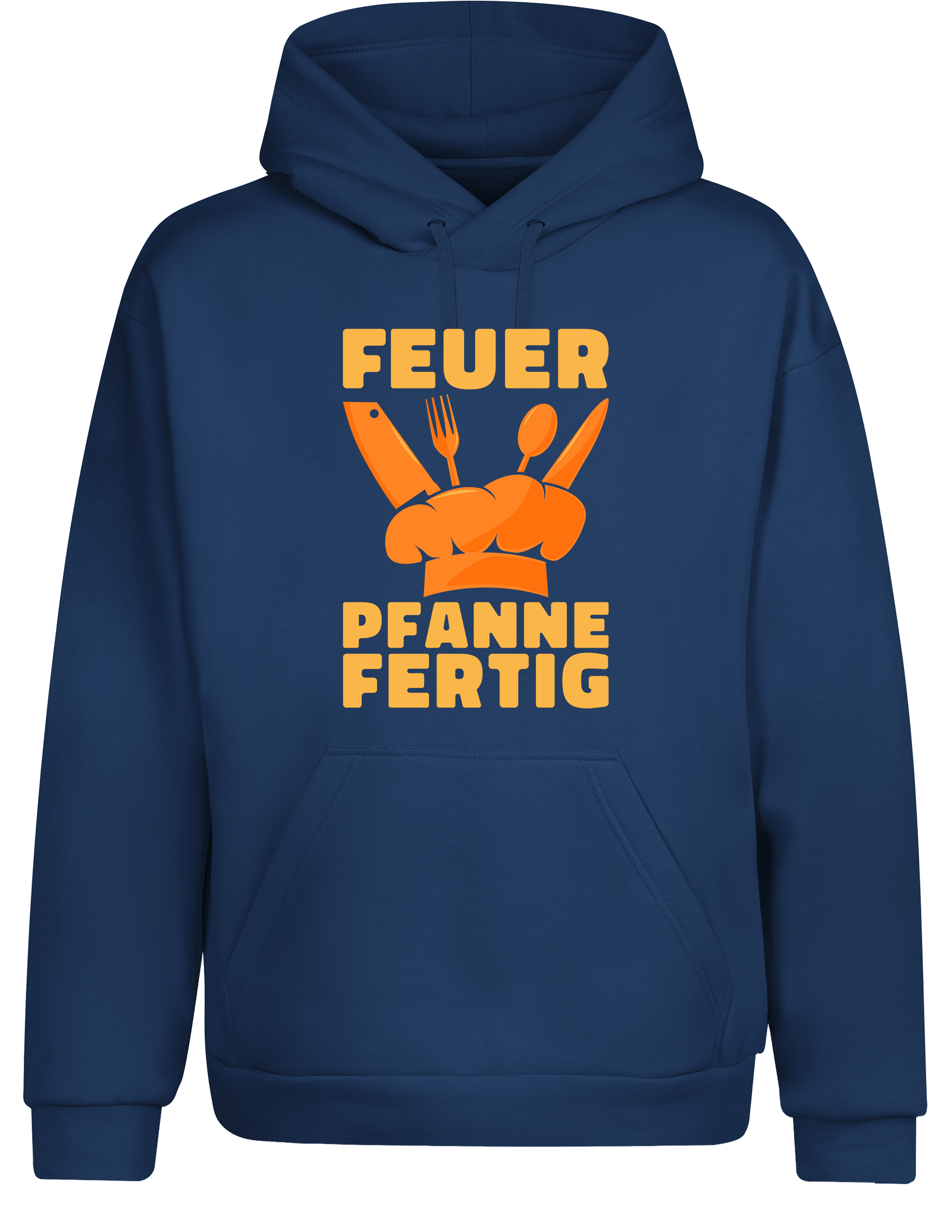 Unisex Hoodie „Feuer Pfanne Fertig“ | Lustiger Koch Hoodie für Grill & Küche