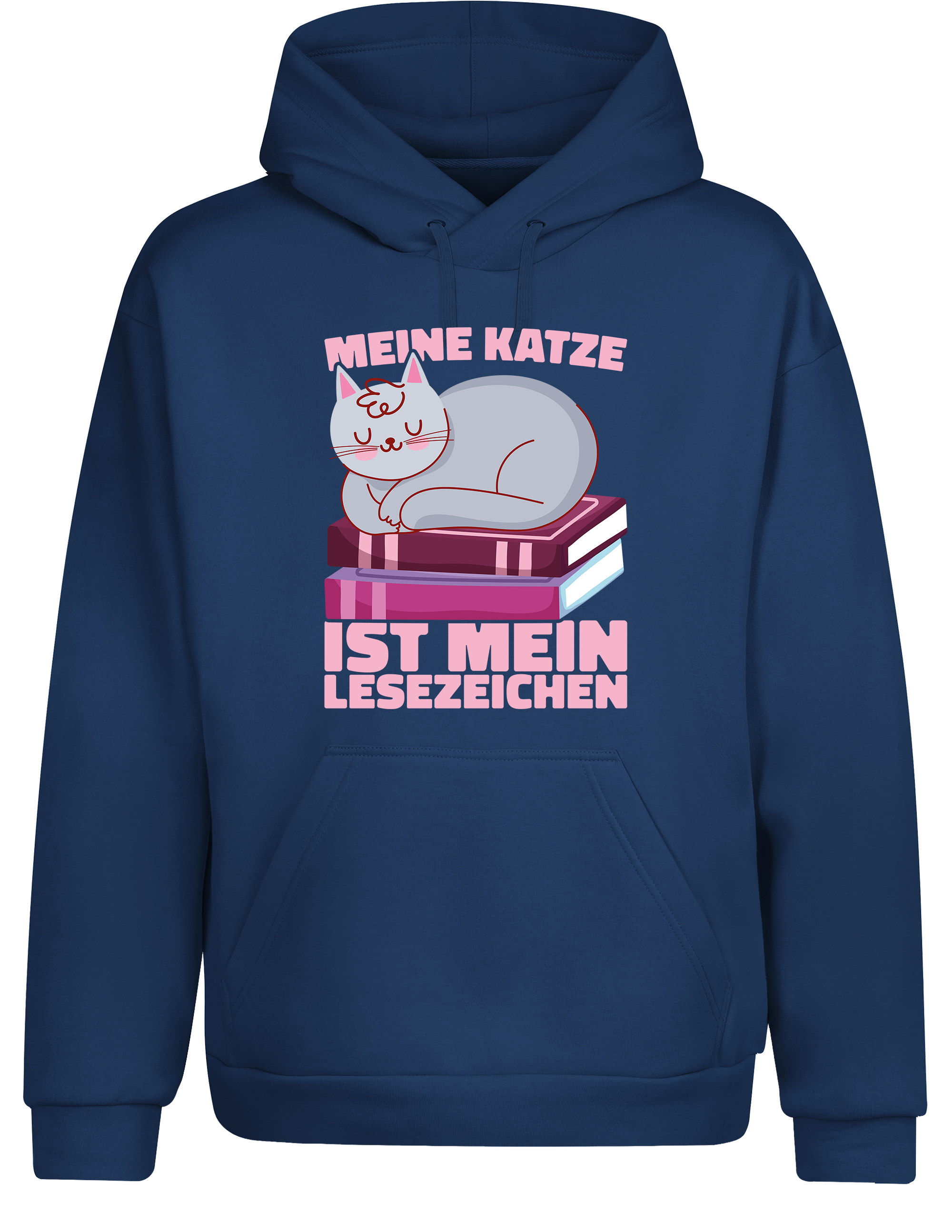 Meine Katze ist mein Lesezeichen – Hoodie im Retro Stil | Perfekter Kapuzenpullover für Katzenfreunde, Bücherwürmer & Geschenkidee