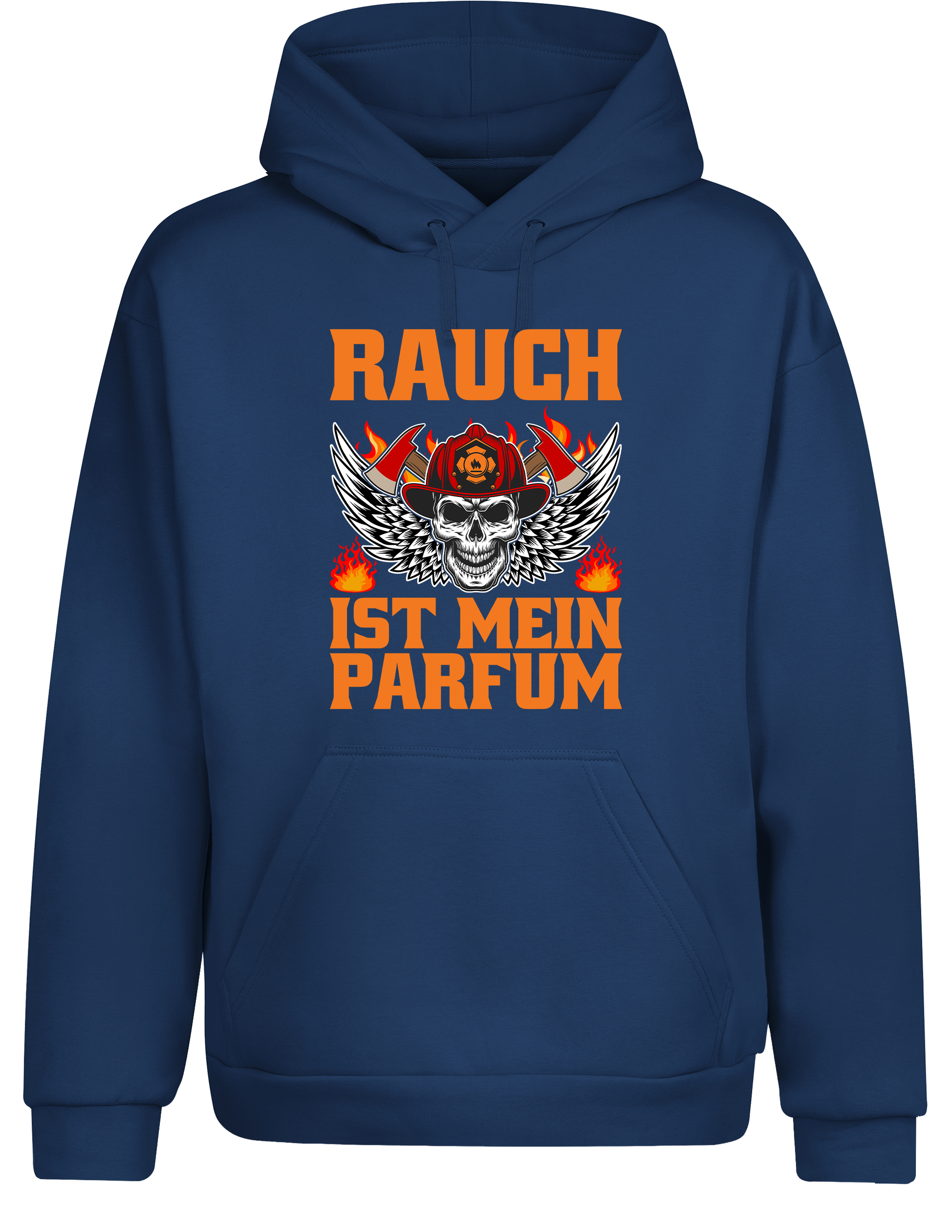 Unisex Hoodie Rauch ist mein Parfum | Feuerwehr Hoodie mit Totenkopf Design