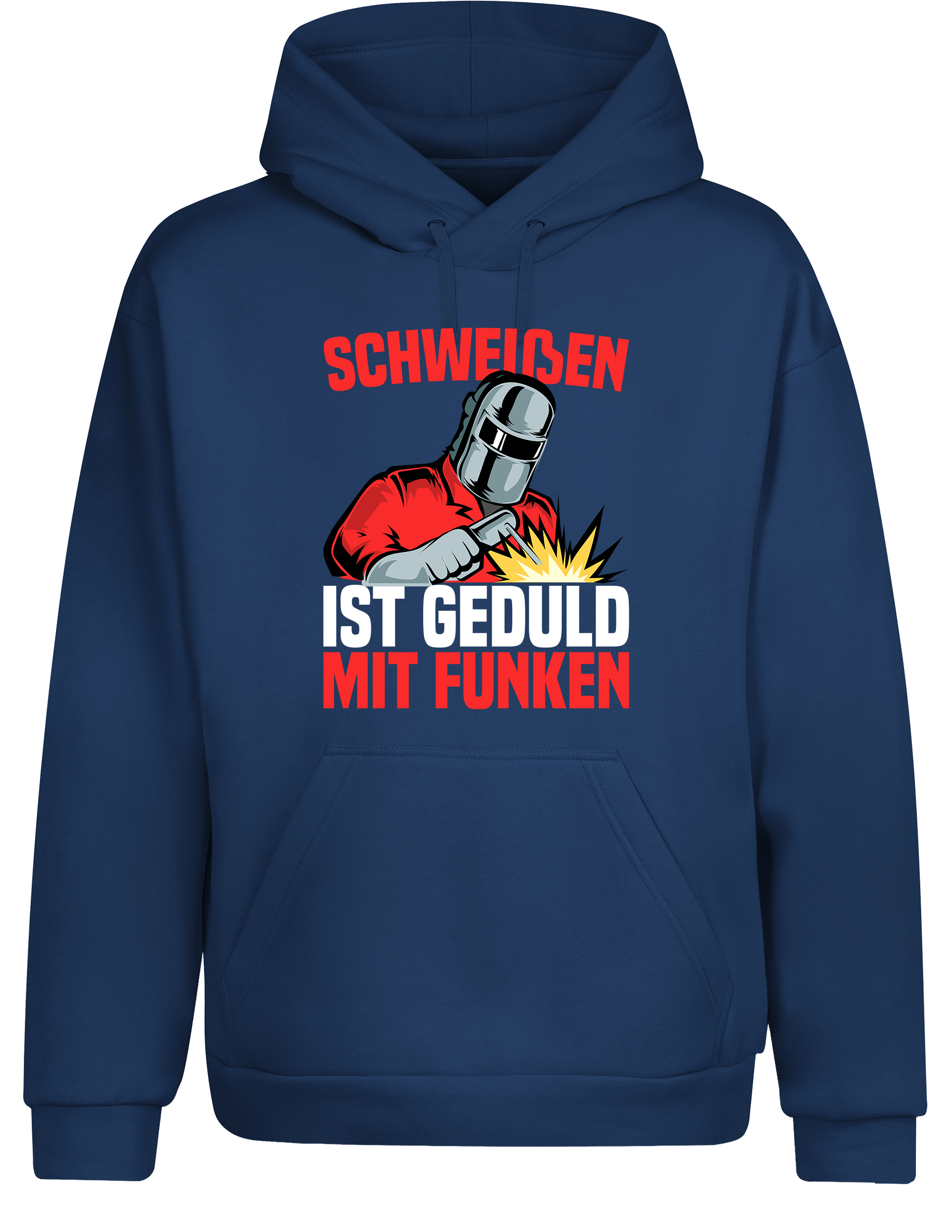 Schweißen ist Geduld mit Funken – Hoodie im Retro Stil | Lustiger Kapuzenpullover für Schweißer, Metallbauer & Handwerker