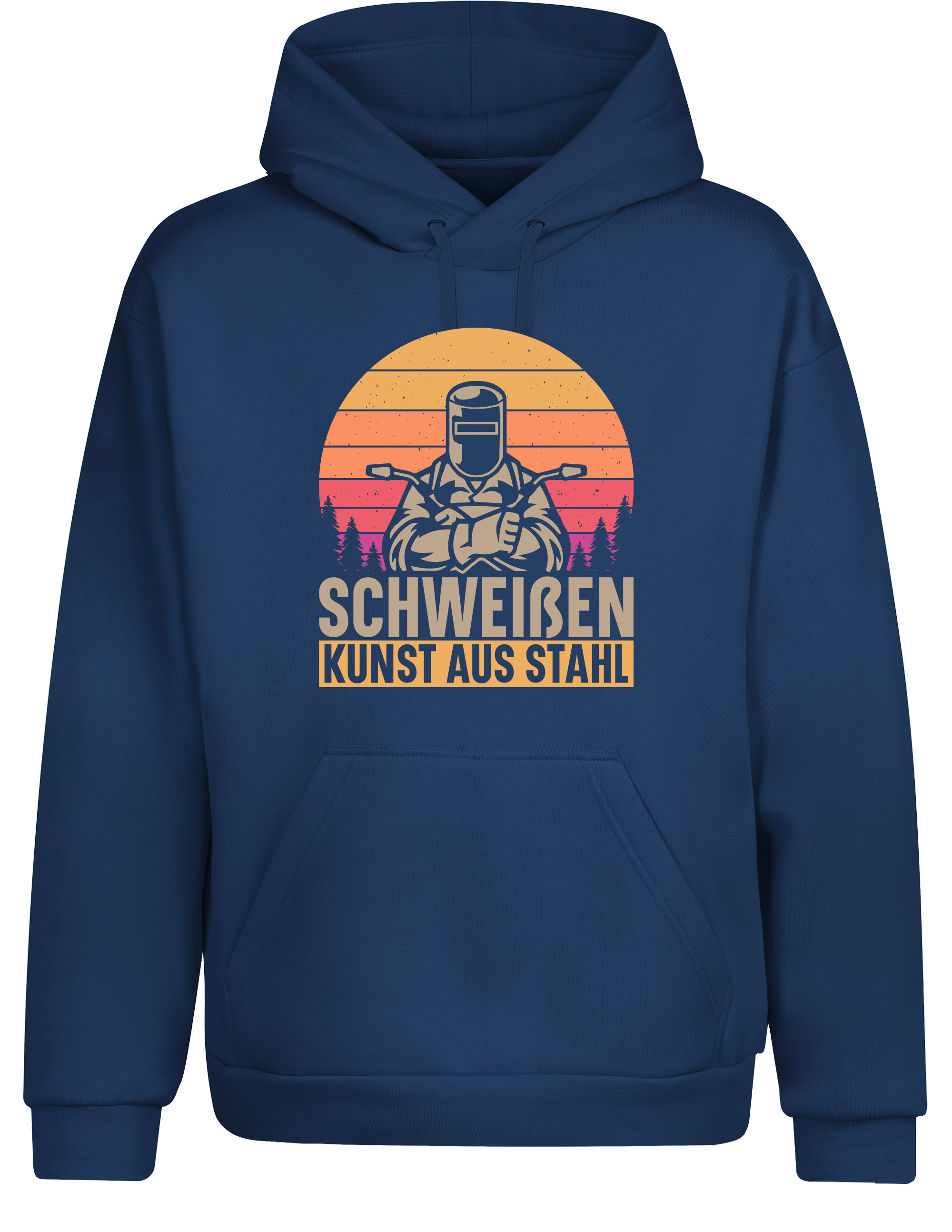 Schweißen – Kunst aus Stahl – Hoodie im Retro Stil | Lustiger Kapuzenpullover für Schweißer, Metallbauer & Handwerker
