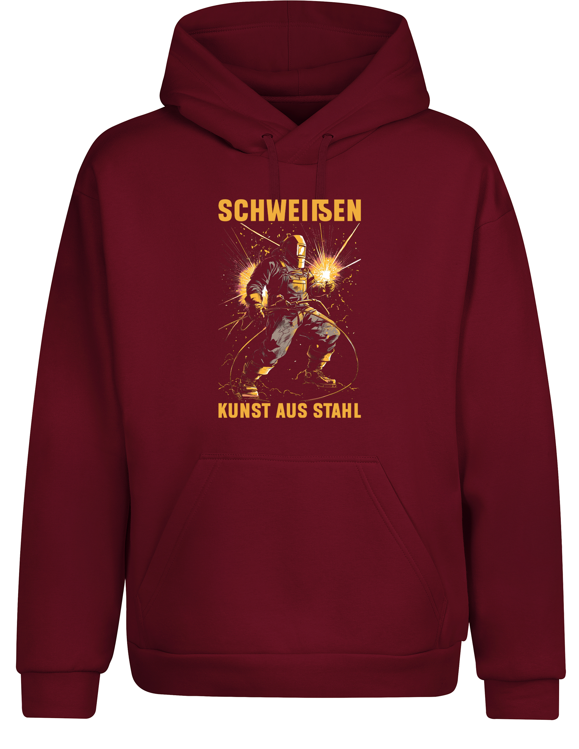Schweißen – Kunst aus Stahl – Hoodie im Retro Stil | Lustiger Kapuzenpullover für Schweißer, Metallbauer & Handwerker