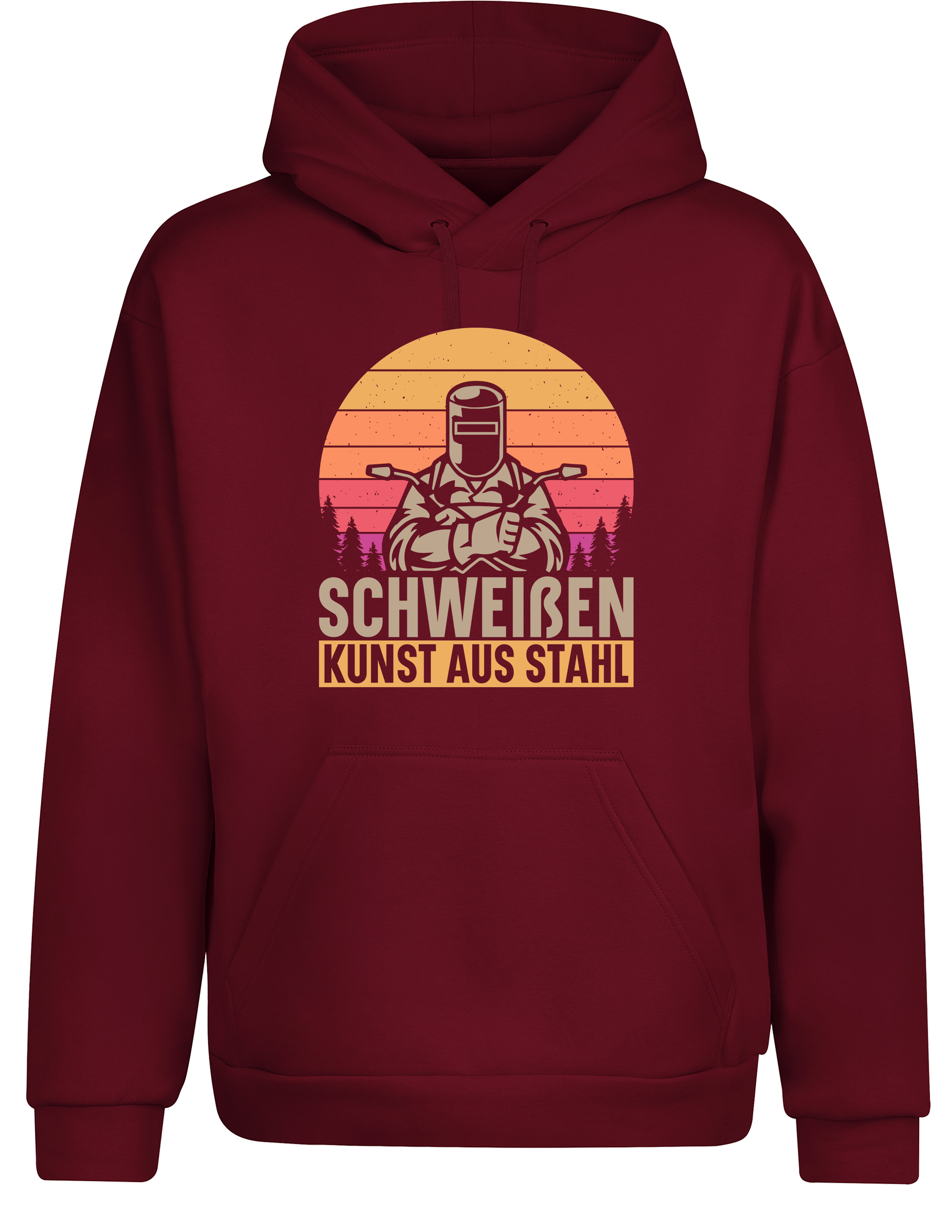 Schweißen – Kunst aus Stahl – Hoodie im Retro Stil | Lustiger Kapuzenpullover für Schweißer, Metallbauer & Handwerker