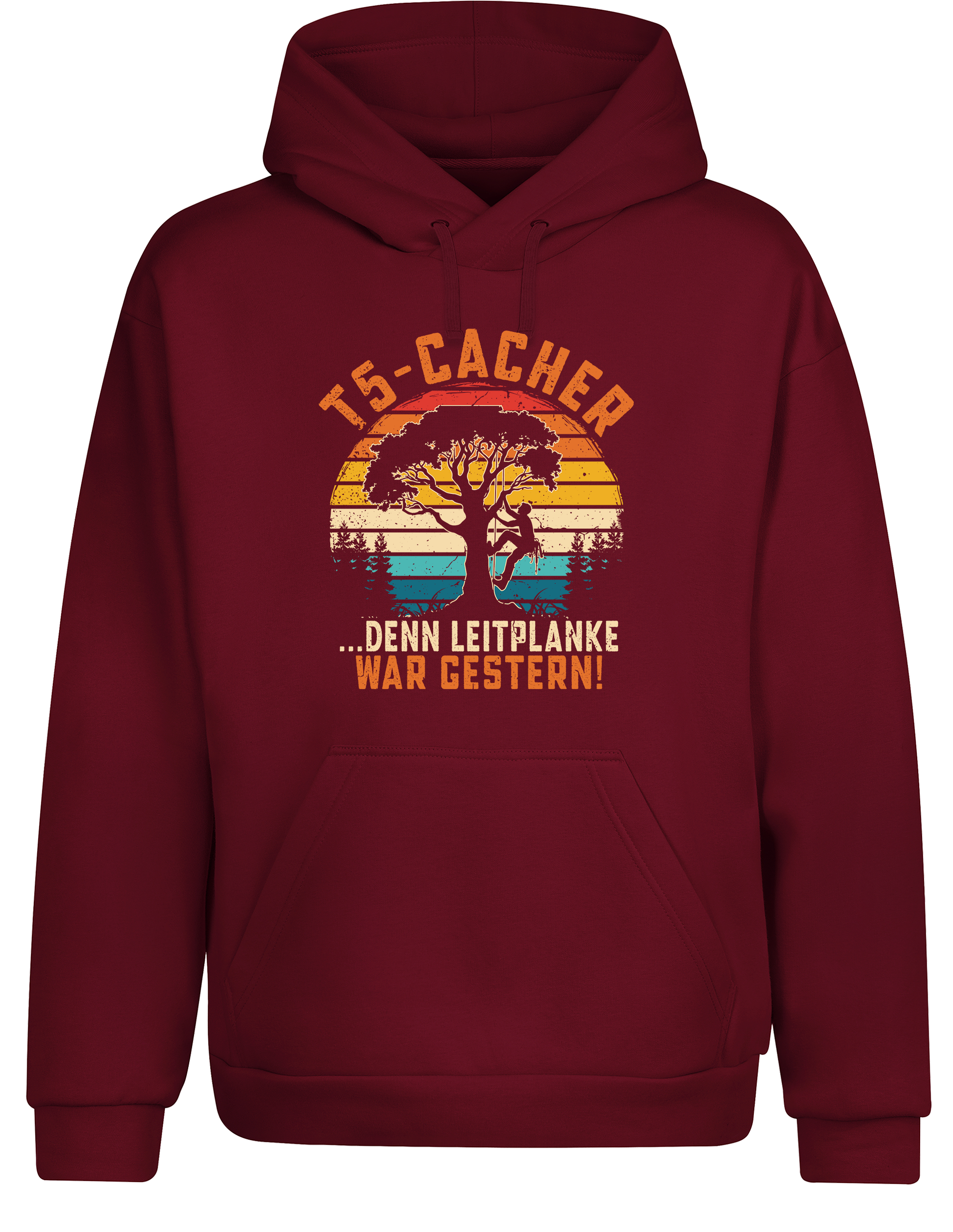 T5-Cacher – Hoodie „Leitplanke war gestern“ | Lustiger Kapuzenpullover für Geocacher & Abenteuerlustige