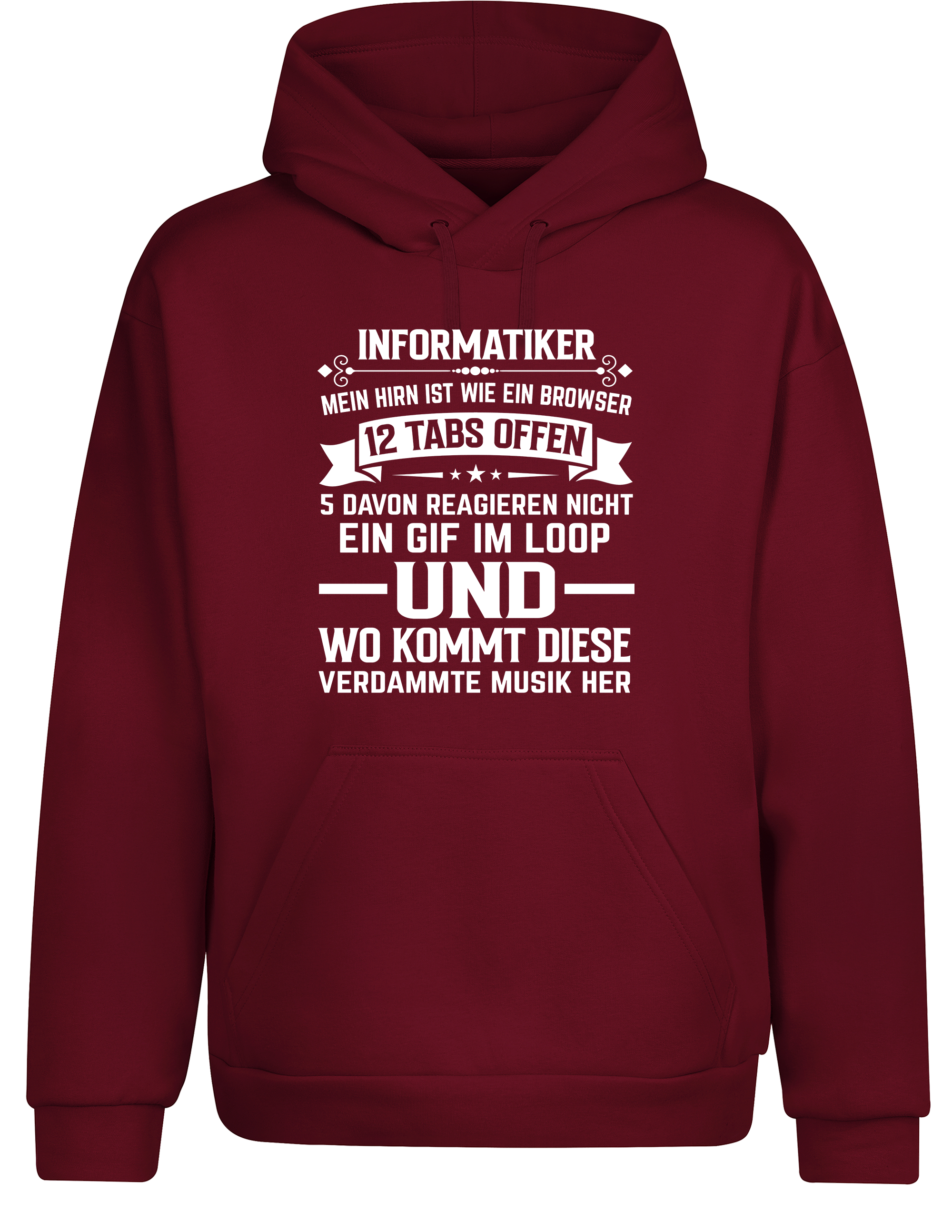 Informatiker Brain – Hoodie im Retro Stil | Lustiger Kapuzenpullover für Programmierer, Entwickler & Nerds