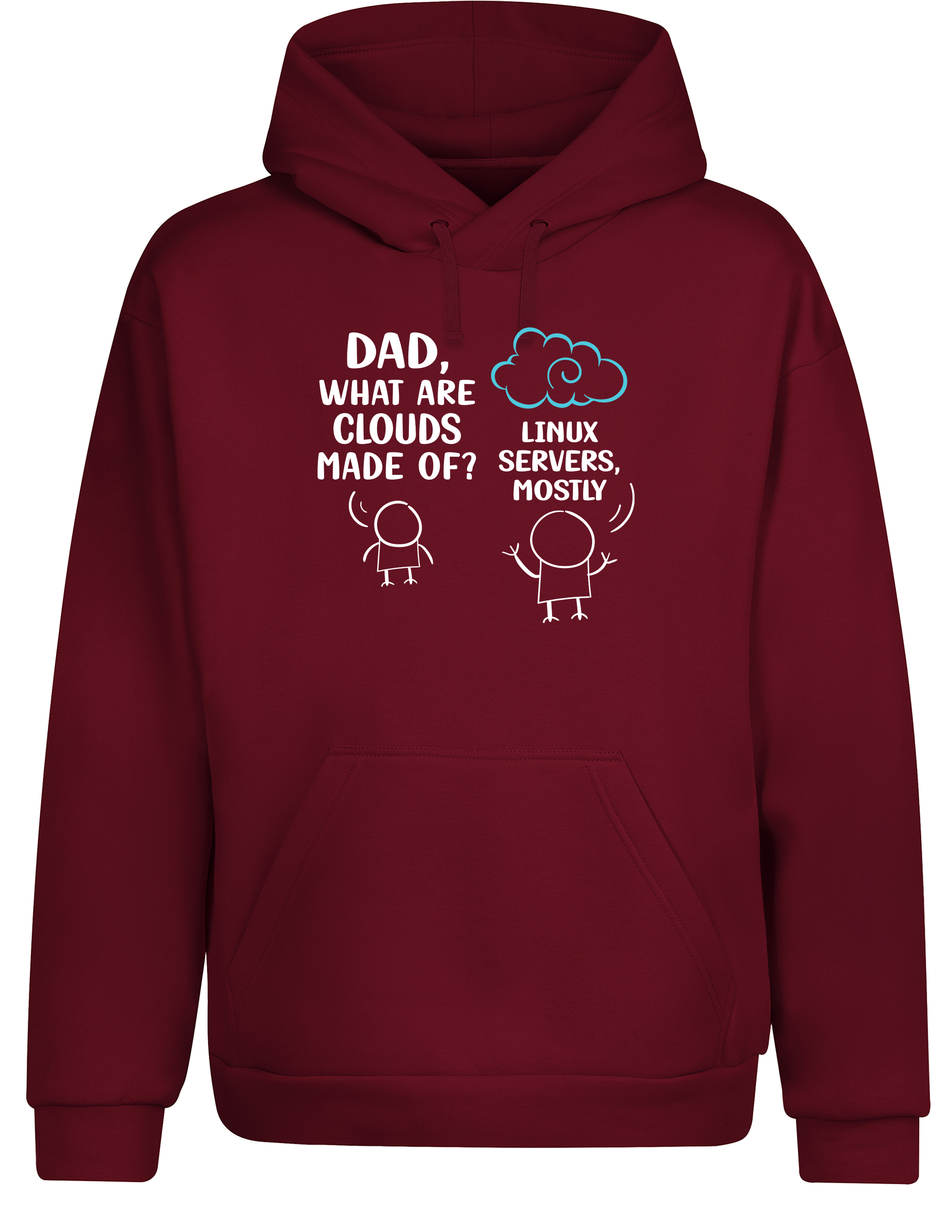 Dad, What Are Clouds Made Of? Linux Servers Mostly – Lustiger Hoodie für Entwickler, Admins & IT-Nerds