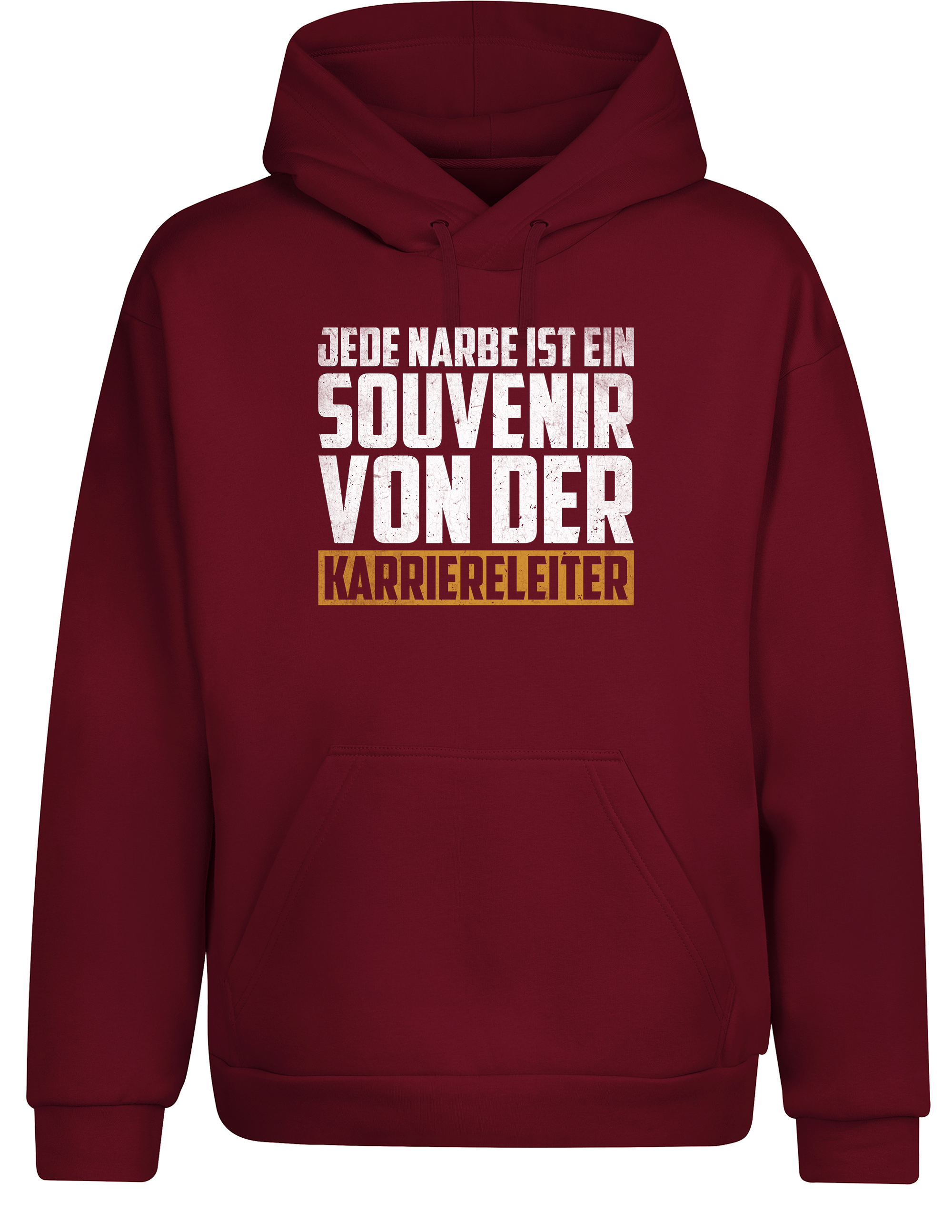 Jede Narbe ist ein Souvenir – Hoodie „Karriereleiter“ | Lustiger Kapuzenpullover für Arbeiter, Handwerker & Bürohelden
