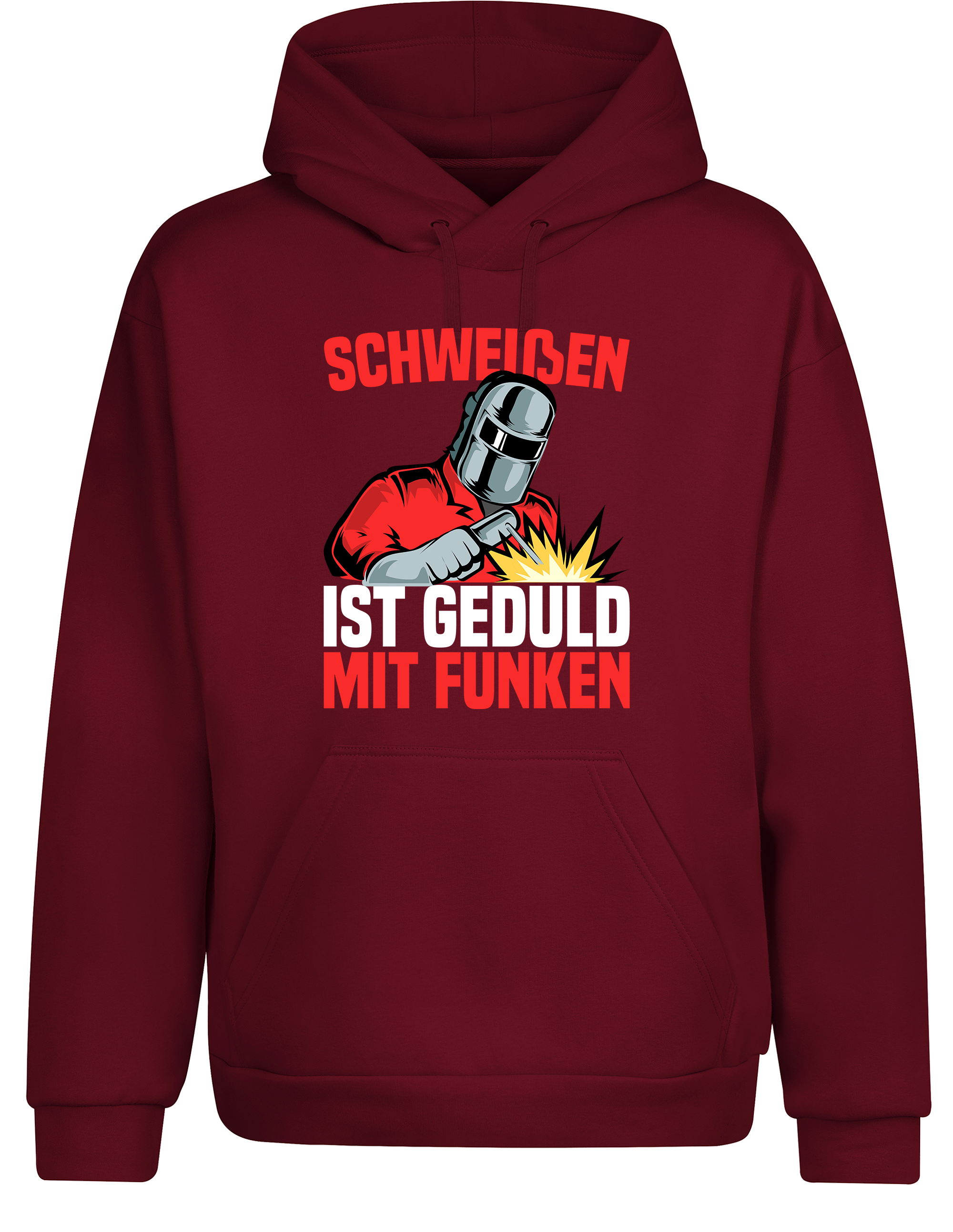 Schweißen ist Geduld mit Funken – Hoodie im Retro Stil | Lustiger Kapuzenpullover für Schweißer, Metallbauer & Handwerker