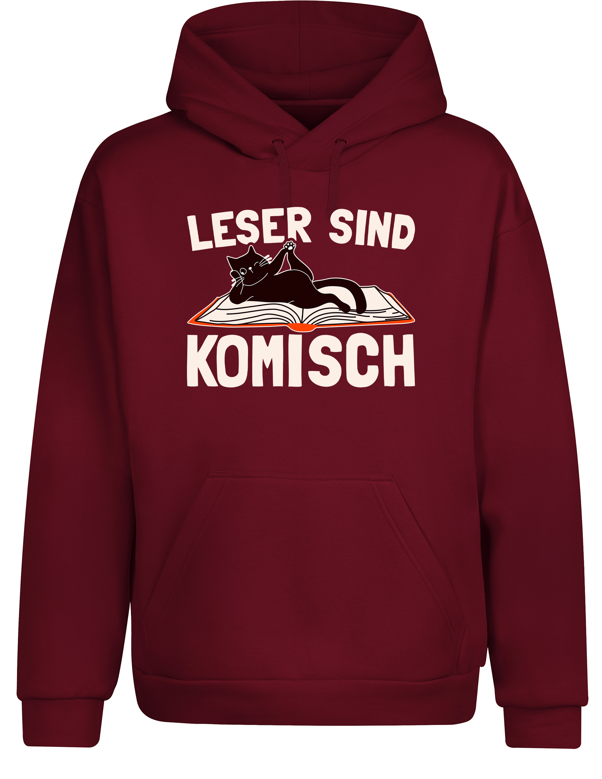 Leser sind komisch – Hoodie im Retro Stil | Lustiger Kapuzenpullover für Bücherfreunde, Bibliothek & Geschenkidee