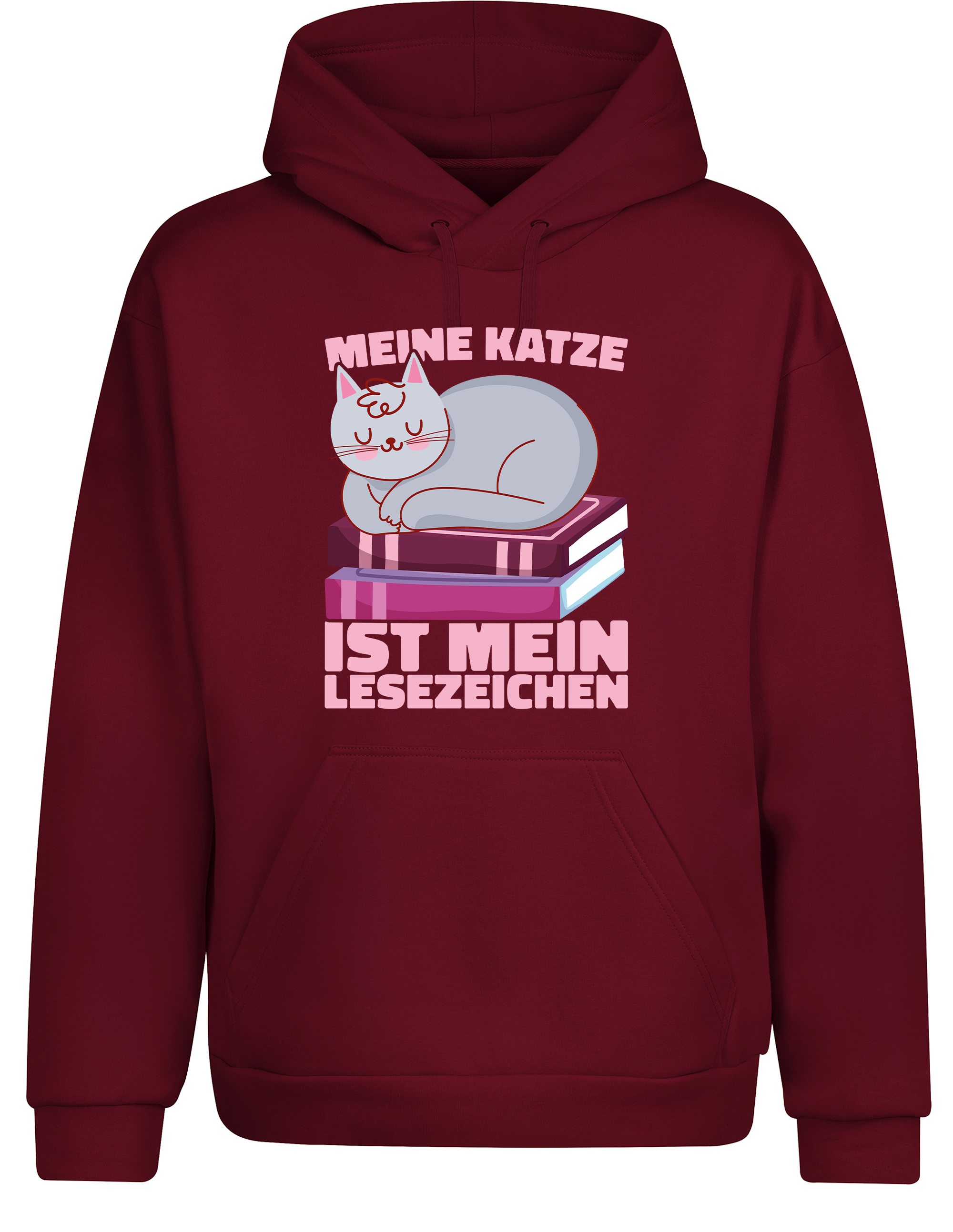 Meine Katze ist mein Lesezeichen – Hoodie im Retro Stil | Perfekter Kapuzenpullover für Katzenfreunde, Bücherwürmer & Geschenkidee