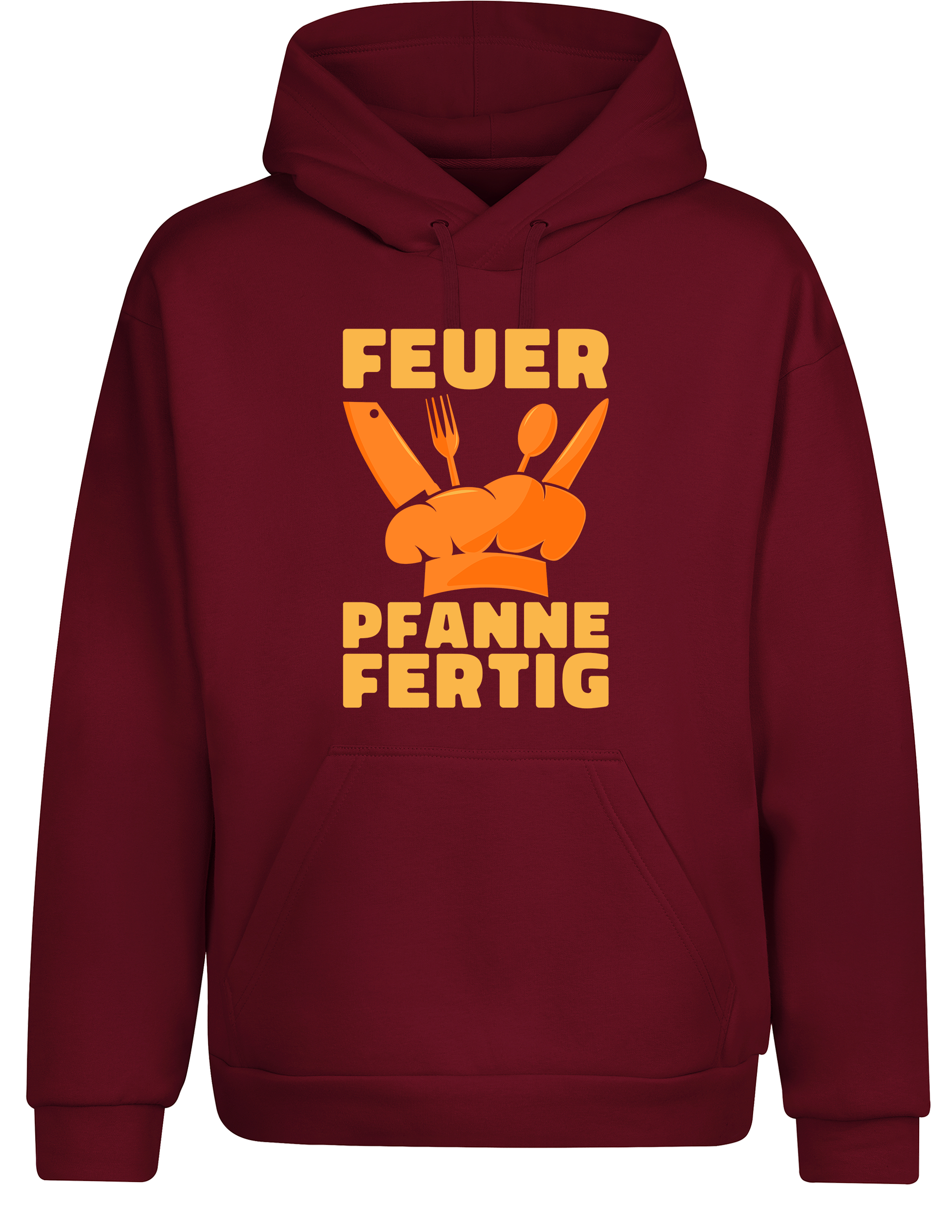Unisex Hoodie „Feuer Pfanne Fertig“ | Lustiger Koch Hoodie für Grill & Küche