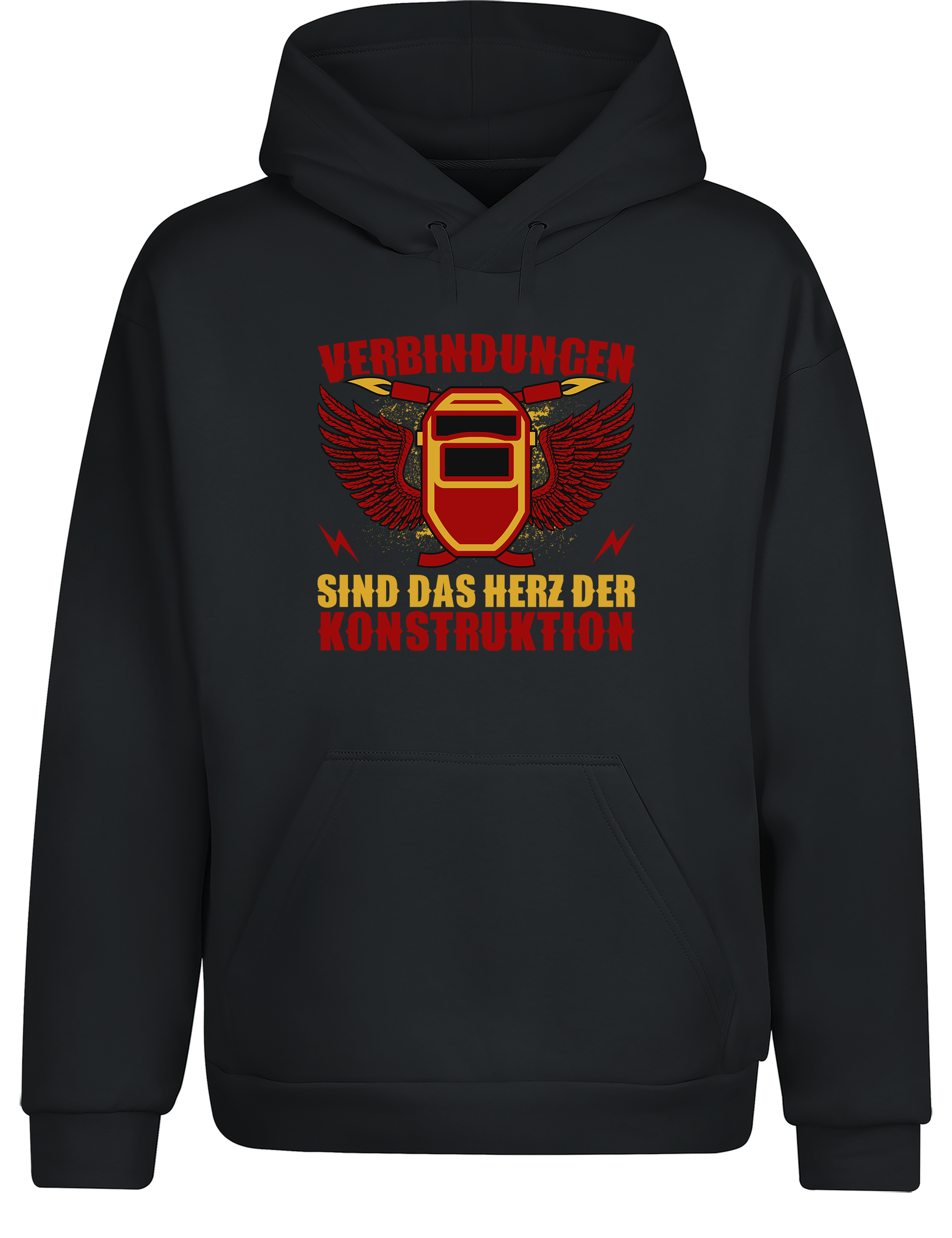 Verbindungen sind das Herz der Konstruktion – Hoodie im Retro Stil | Lustiger Kapuzenpullover für Bauingenieure, Handwerker & Konstrukteure