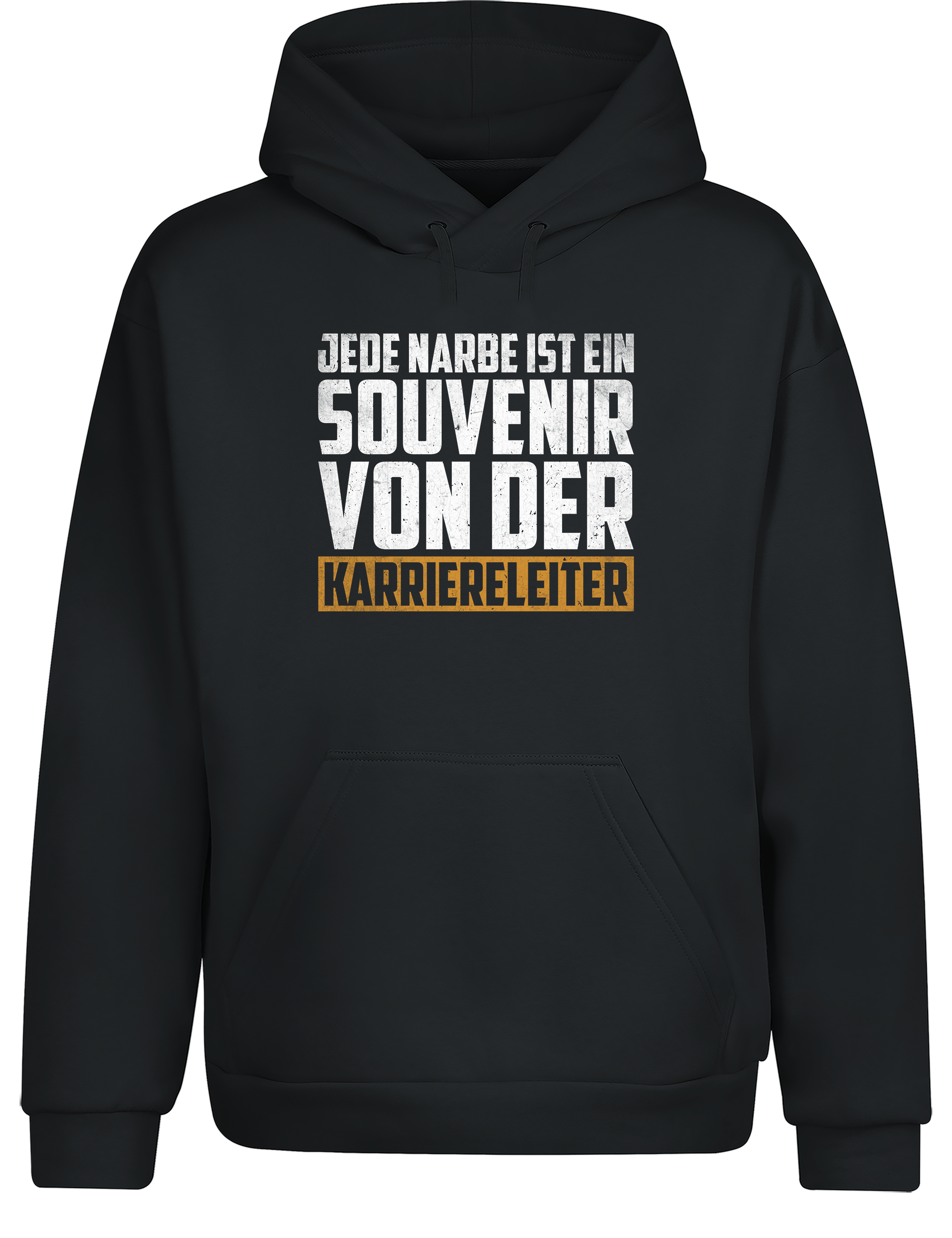 Jede Narbe ist ein Souvenir – Hoodie „Karriereleiter“ | Lustiger Kapuzenpullover für Arbeiter, Handwerker & Bürohelden