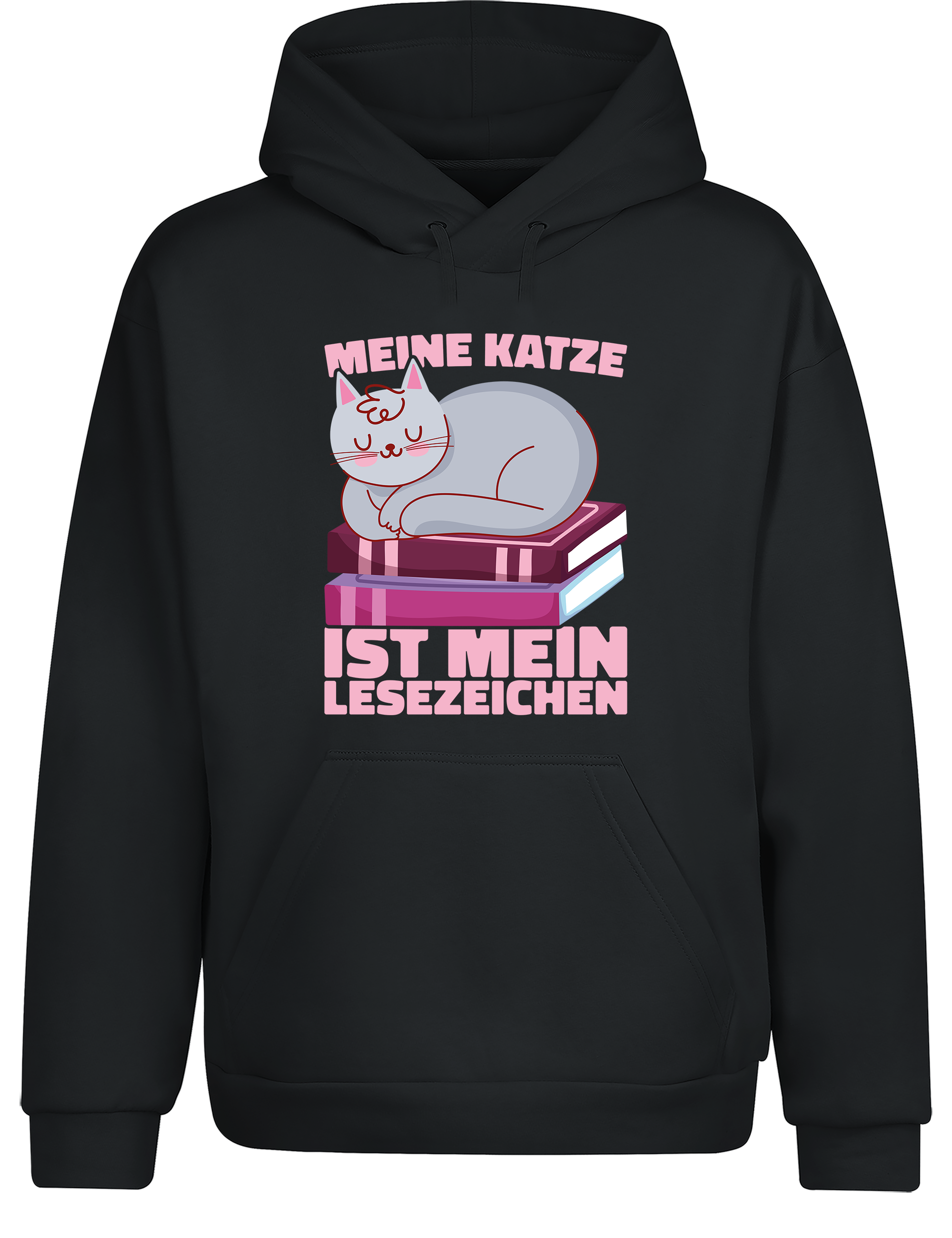Meine Katze ist mein Lesezeichen – Hoodie im Retro Stil | Perfekter Kapuzenpullover für Katzenfreunde, Bücherwürmer & Geschenkidee