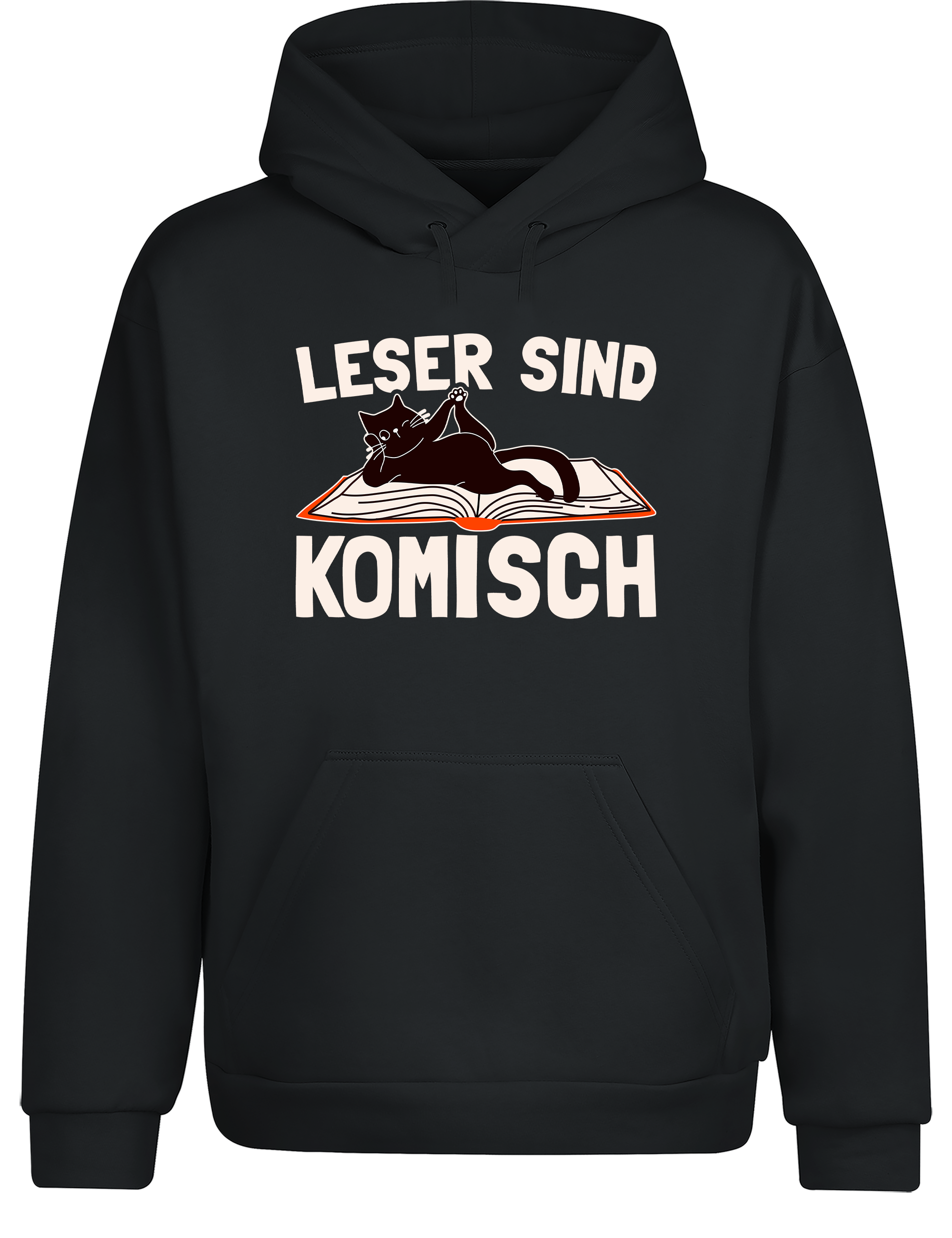 Leser sind komisch – Hoodie im Retro Stil | Lustiger Kapuzenpullover für Bücherfreunde, Bibliothek & Geschenkidee