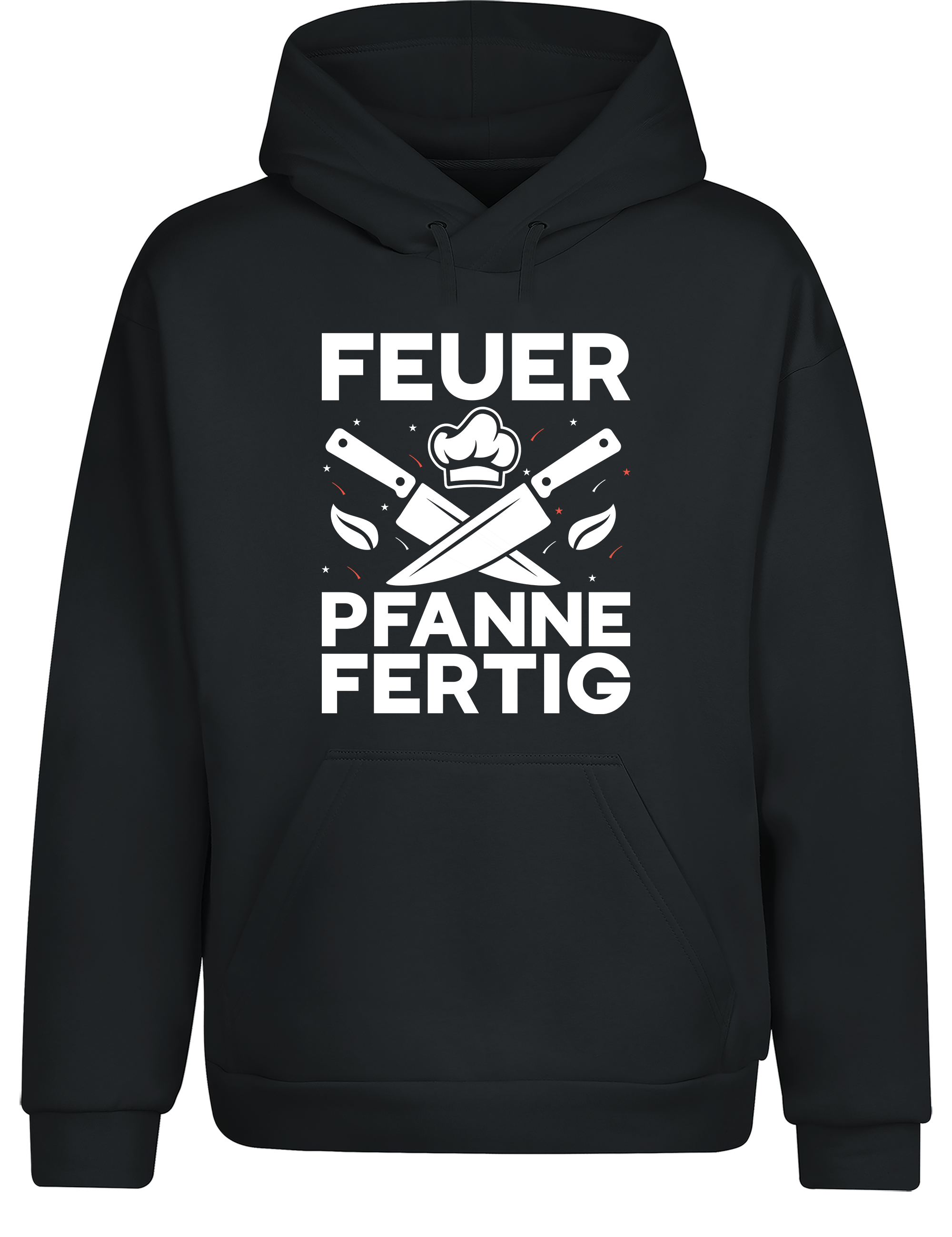 Unisex Hoodie „Feuer Pfanne Fertig“ | Cooler Koch Hoodie für Küche & Grill