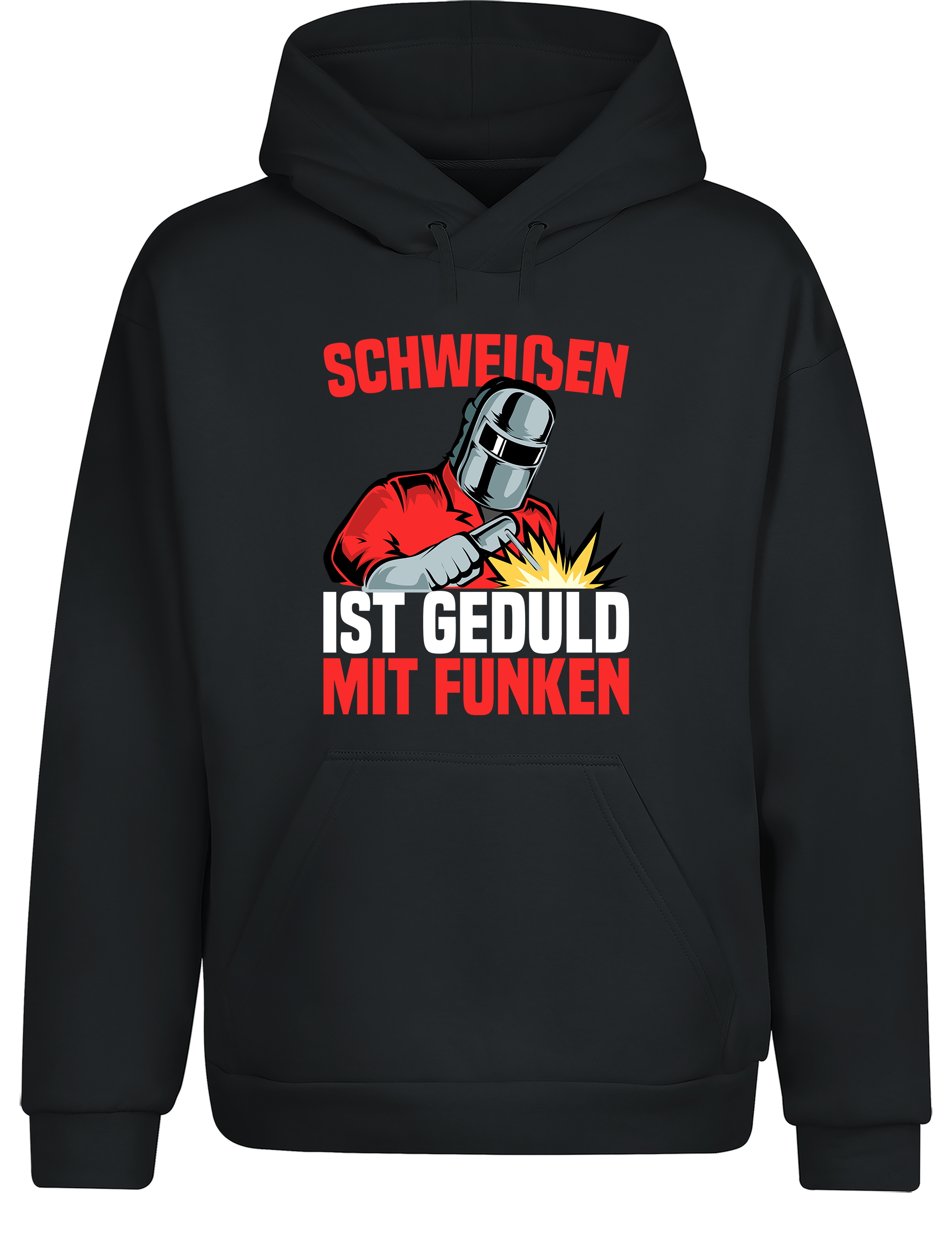 Schweißen ist Geduld mit Funken – Hoodie im Retro Stil | Lustiger Kapuzenpullover für Schweißer, Metallbauer & Handwerker