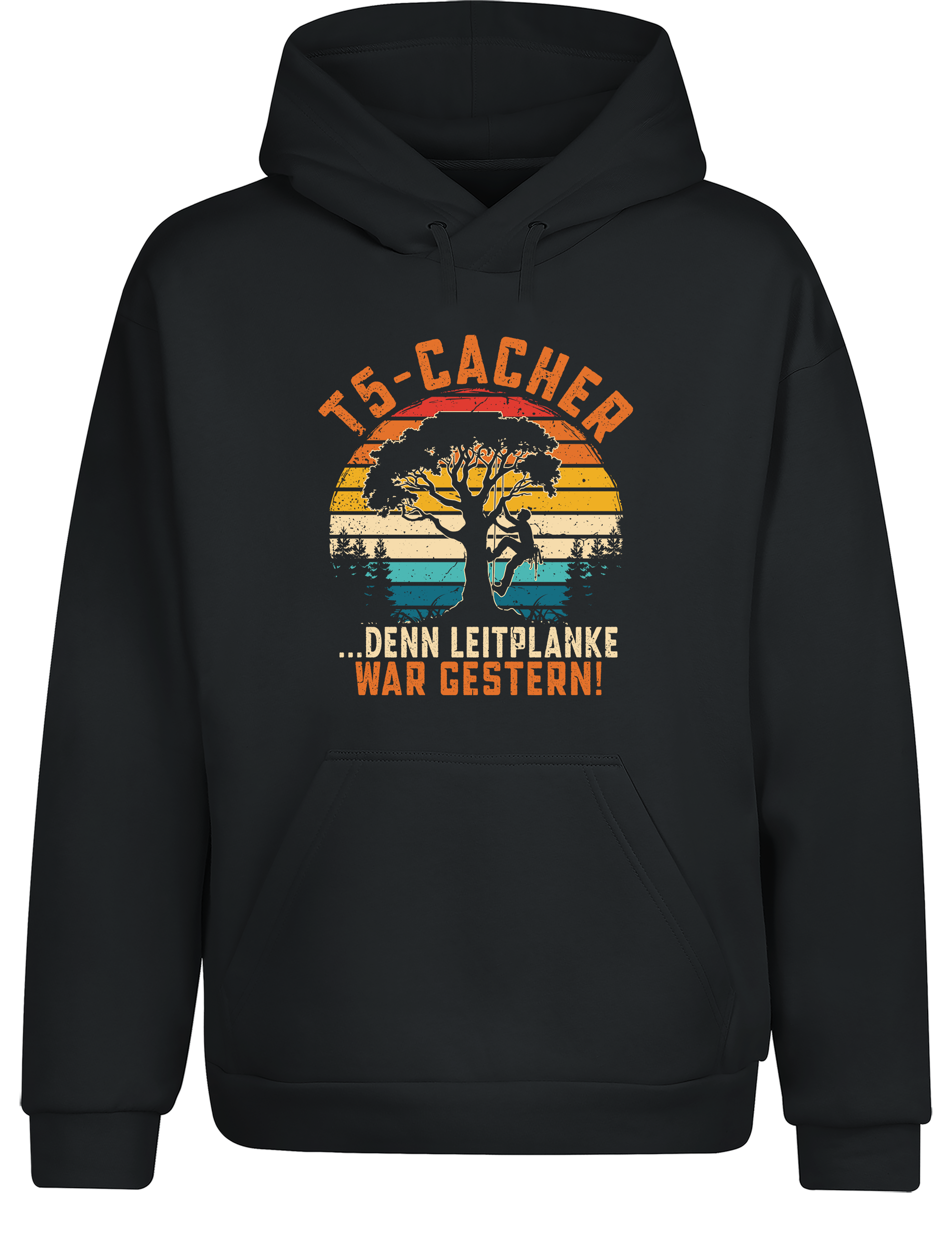 T5-Cacher – Hoodie „Leitplanke war gestern“ | Lustiger Kapuzenpullover für Geocacher & Abenteuerlustige