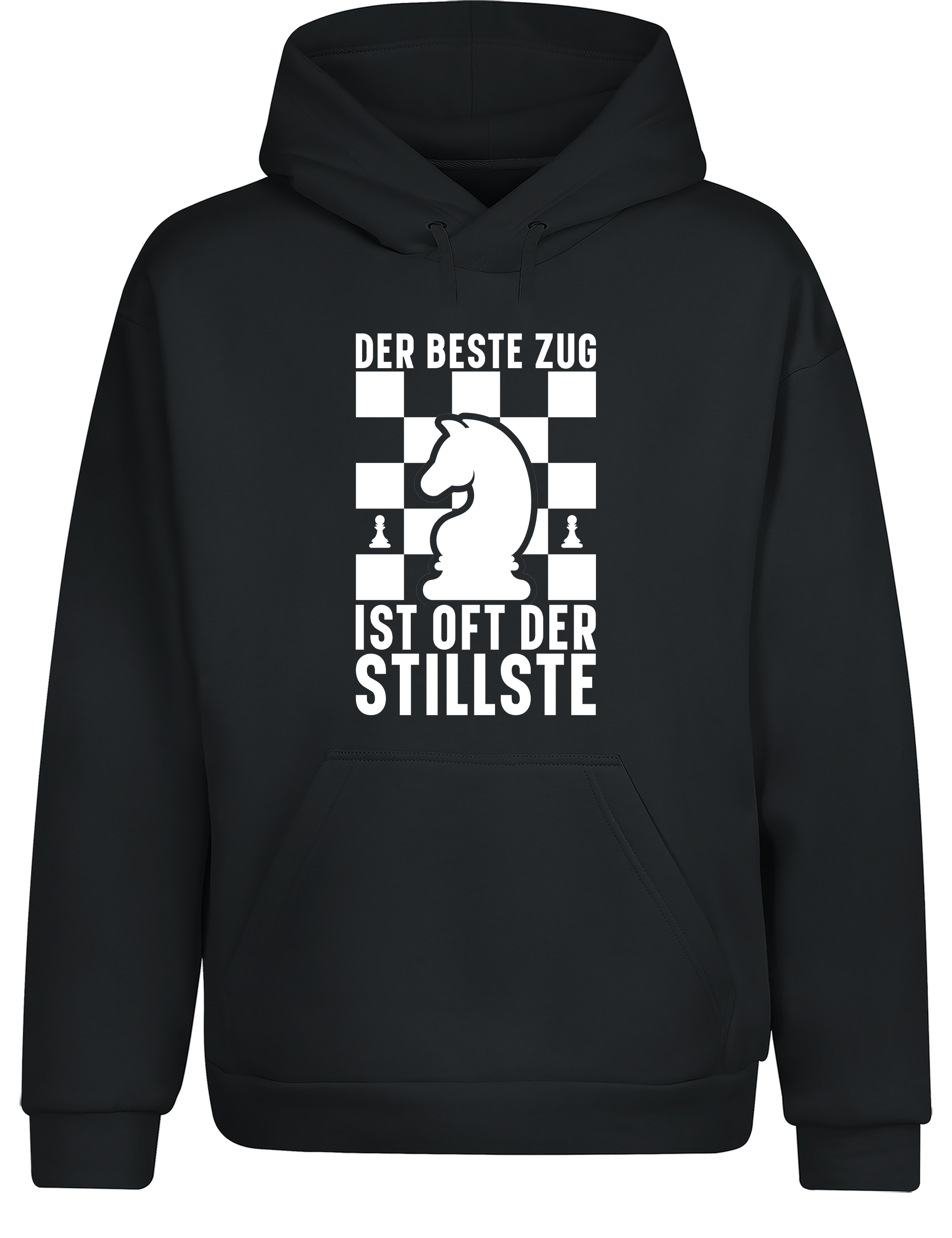 Der beste Zug ist oft der stillste – Hoodie im Retro-Stil | Perfekter Kapuzenpullover für Schachspieler, Turniere, Freizeit & als Geschenkidee