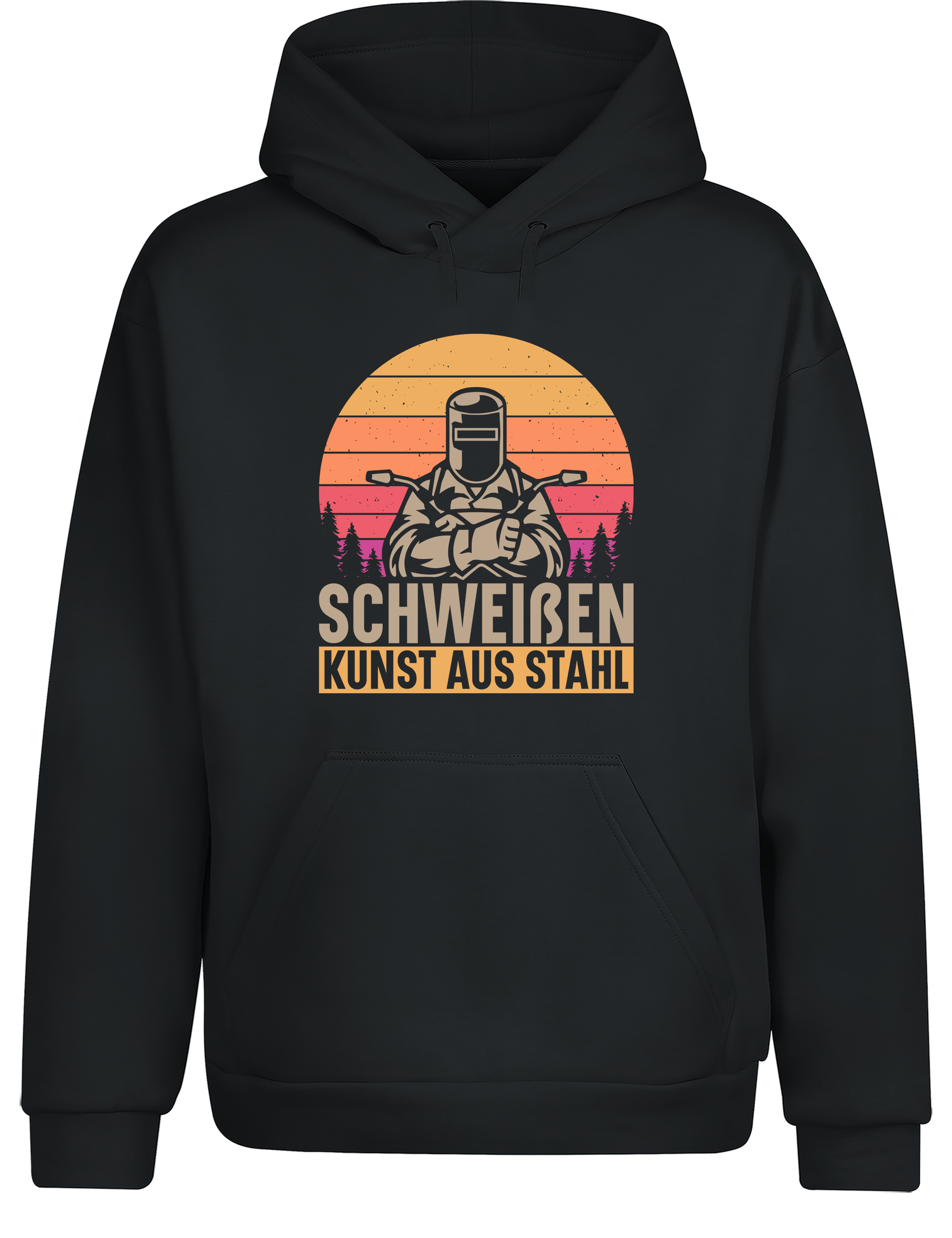 Schweißen – Kunst aus Stahl – Hoodie im Retro Stil | Lustiger Kapuzenpullover für Schweißer, Metallbauer & Handwerker
