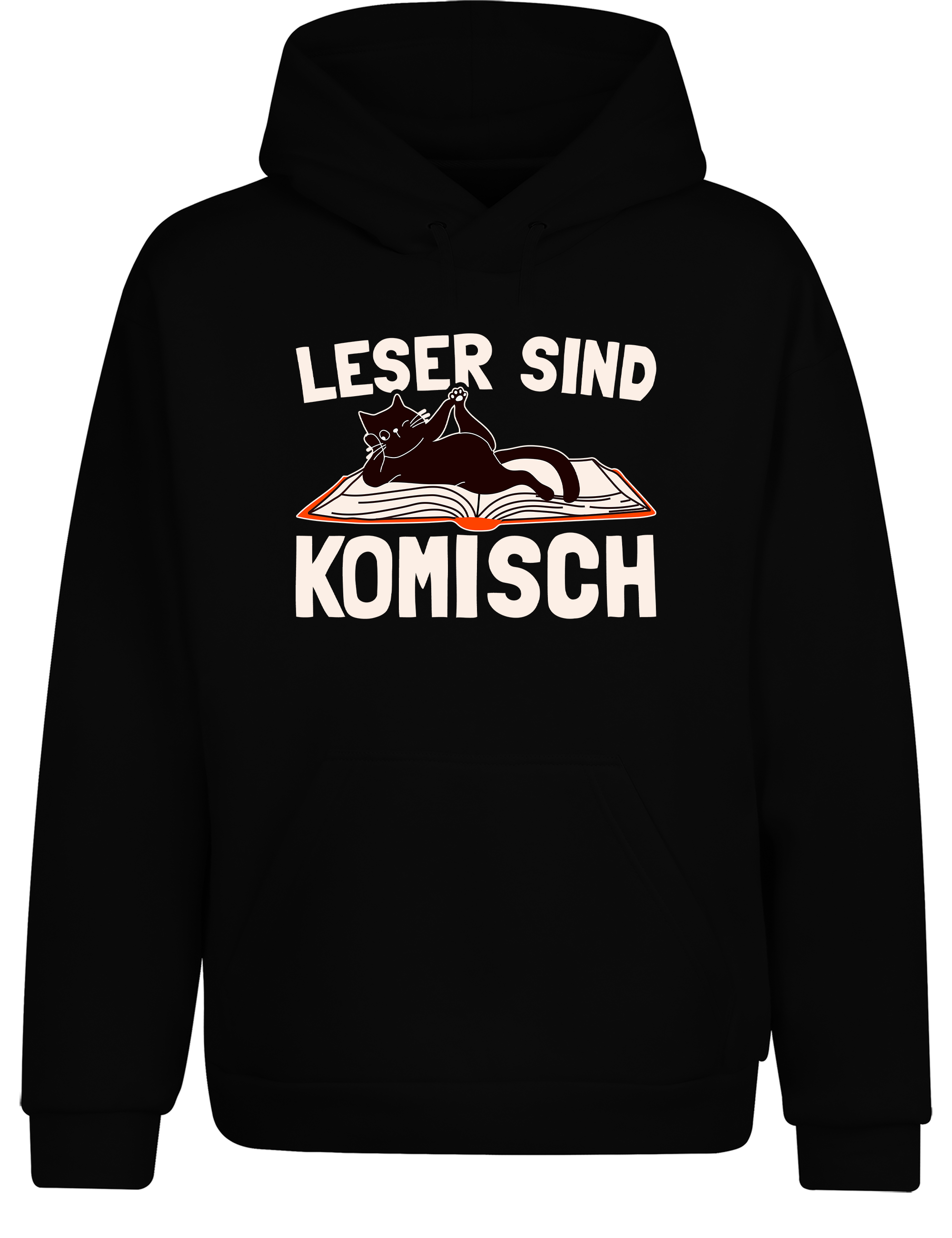 Leser sind komisch – Hoodie im Retro Stil | Lustiger Kapuzenpullover für Bücherfreunde, Bibliothek & Geschenkidee
