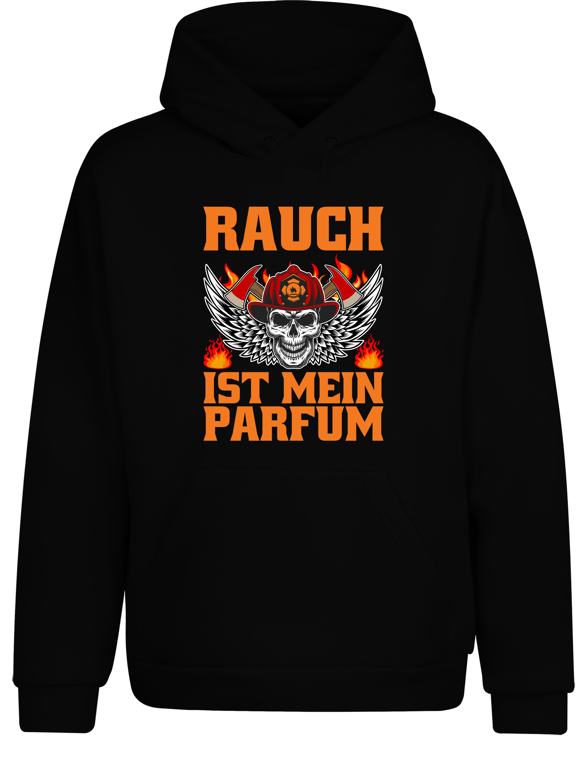 Unisex Hoodie Rauch ist mein Parfum | Feuerwehr Hoodie mit Totenkopf Design