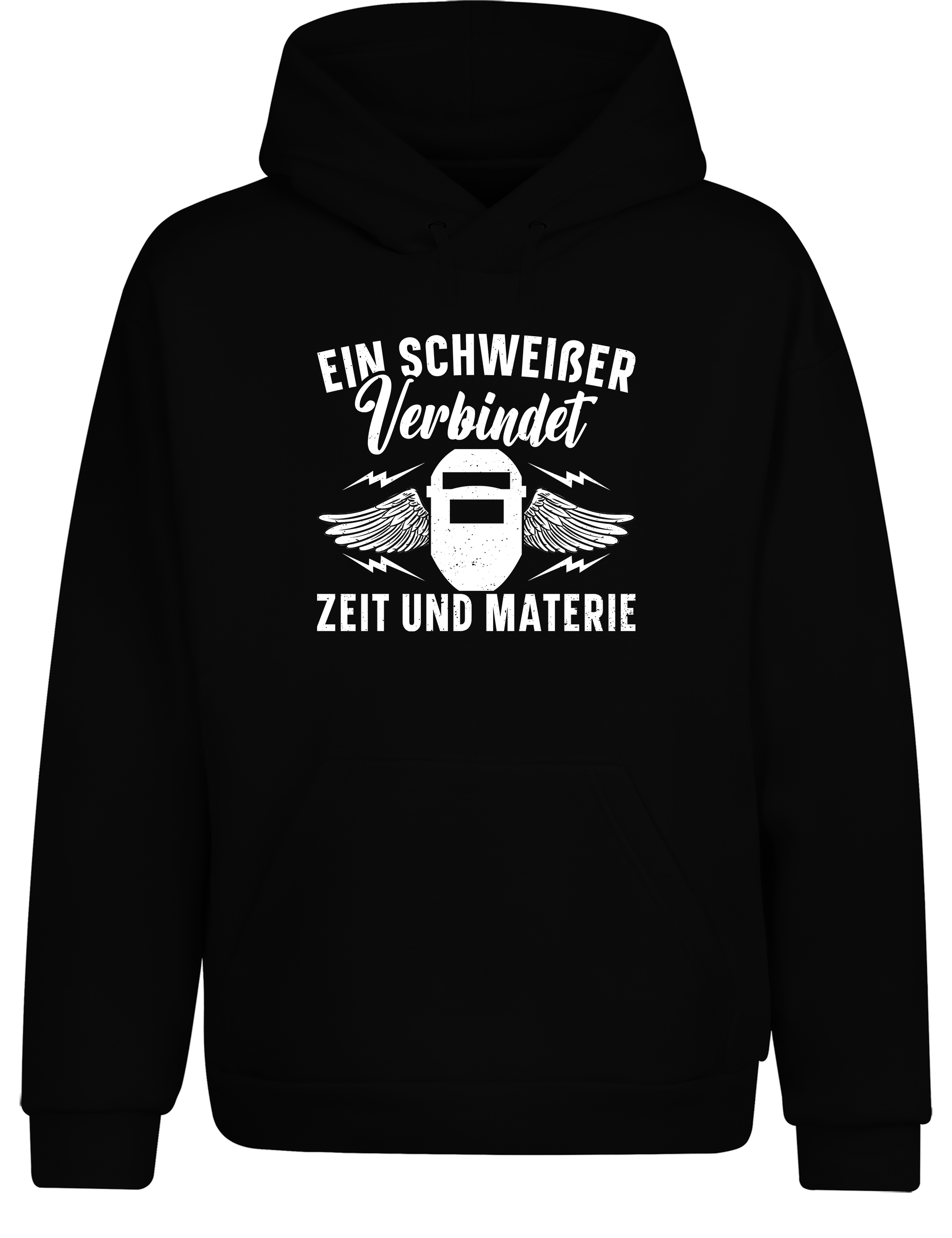 Ein Schweißer verbindet Zeit und Materie – Hoodie im Retro Stil | Lustiger Kapuzenpullover für Schweißer, Metallbauer & Handwerker