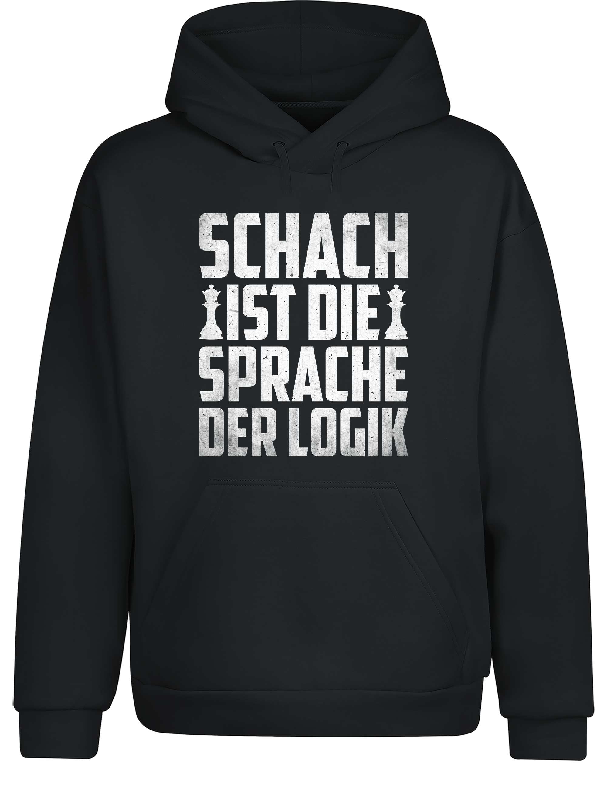 Schach ist die Sprache der Logik – Hoodie im Retro-Stil | Perfekter Kapuzenpullover für Schachspieler, Turniere, Freizeit & als Geschenkidee