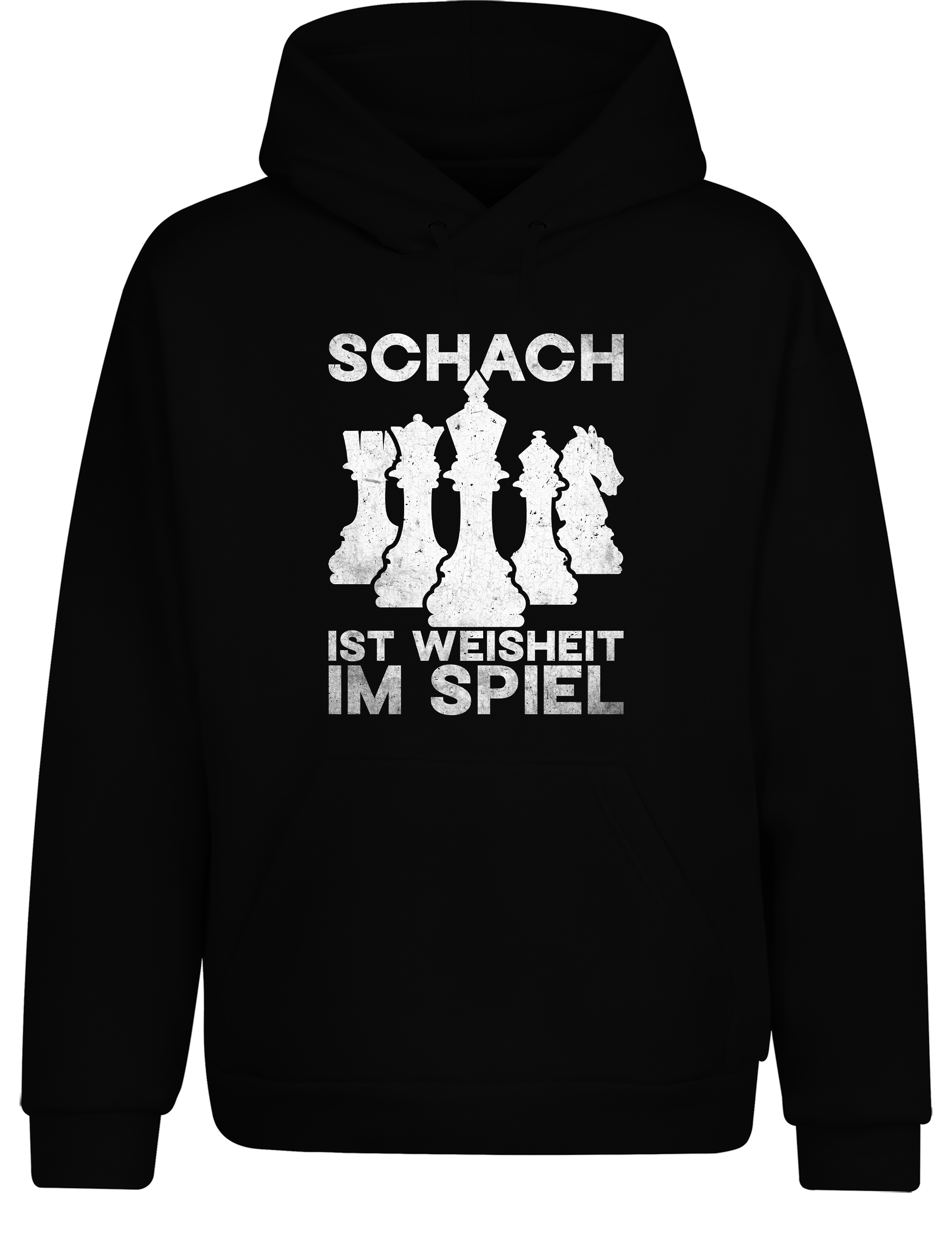 Schach ist Weisheit im Spiel – Hoodie im Retro-Stil | Perfekter Kapuzenpullover für Schachspieler, Turniere, Freizeit & als Geschenkidee