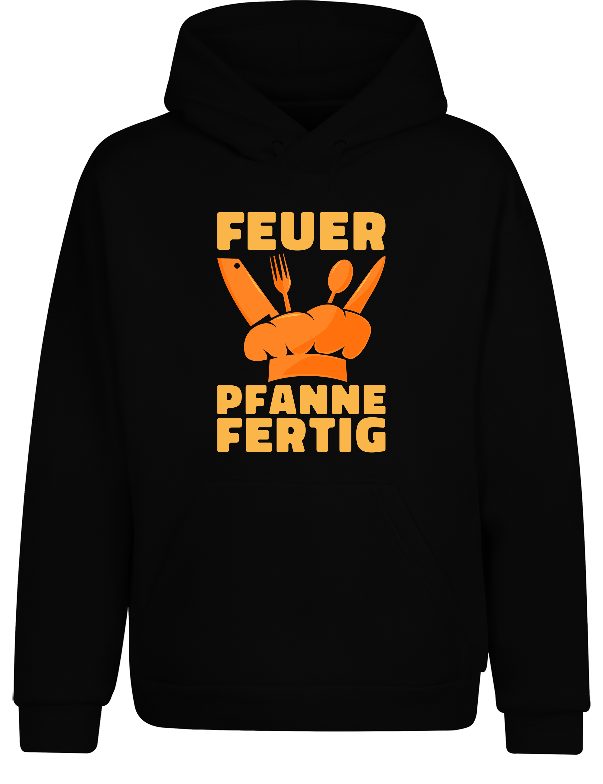 Unisex Hoodie „Feuer Pfanne Fertig“ | Lustiger Koch Hoodie für Grill & Küche