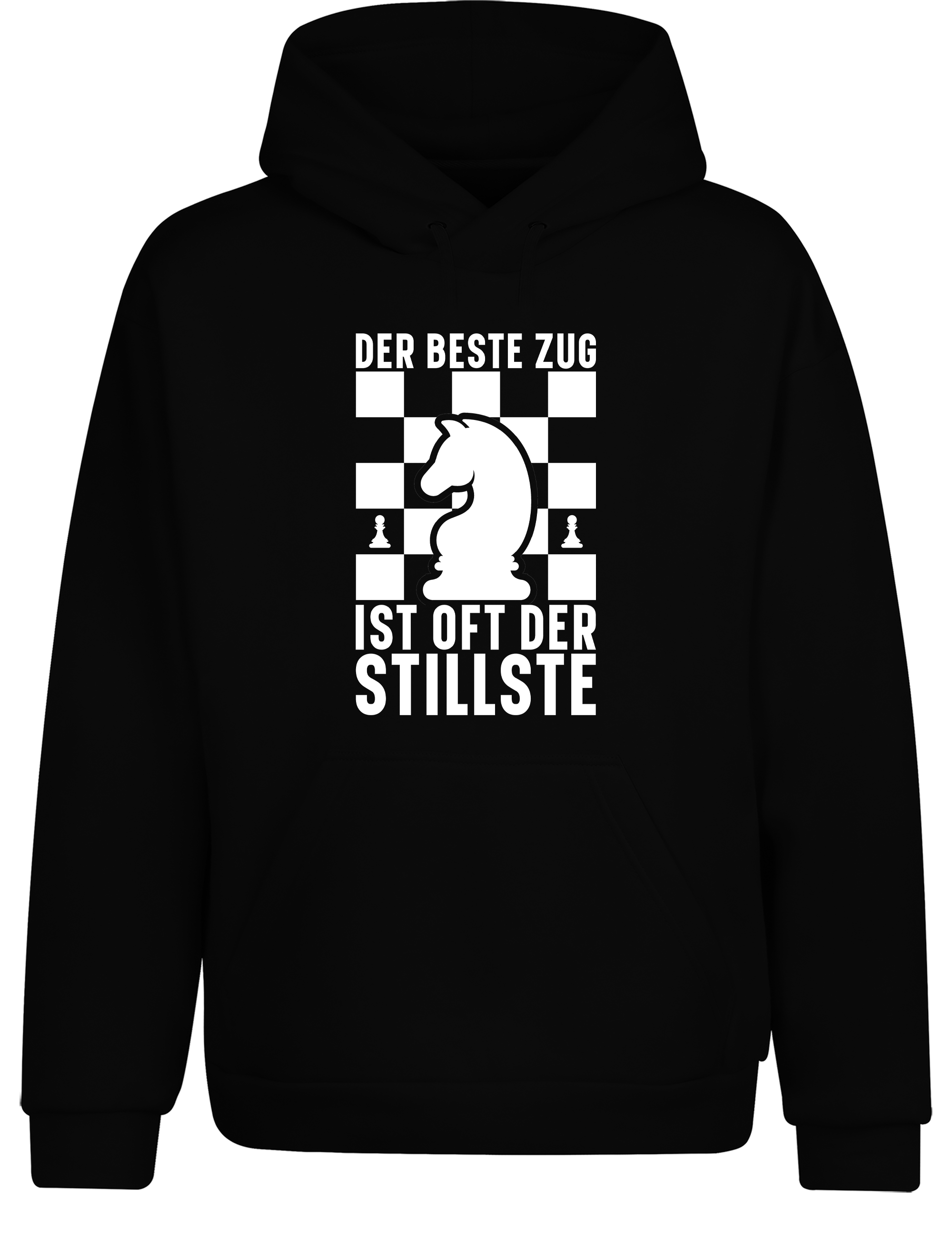 Der beste Zug ist oft der stillste – Hoodie im Retro-Stil | Perfekter Kapuzenpullover für Schachspieler, Turniere, Freizeit & als Geschenkidee