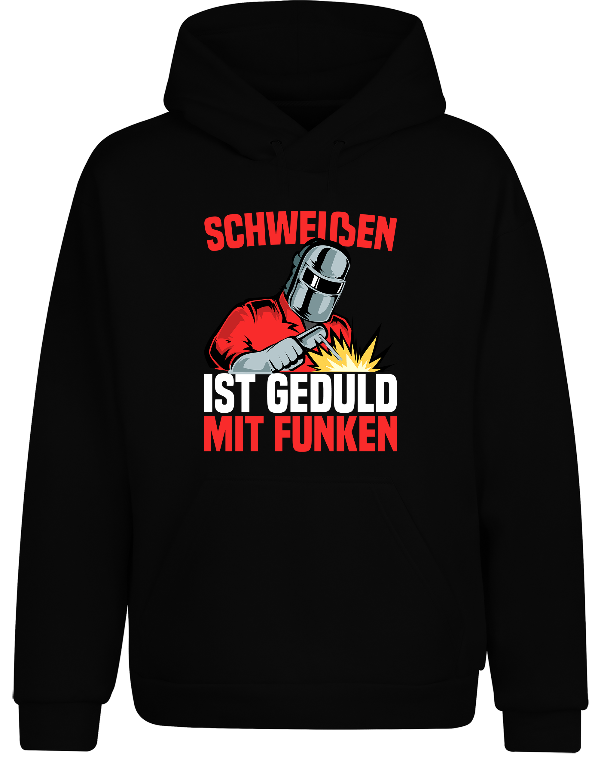 Schweißen ist Geduld mit Funken – Hoodie im Retro Stil | Lustiger Kapuzenpullover für Schweißer, Metallbauer & Handwerker