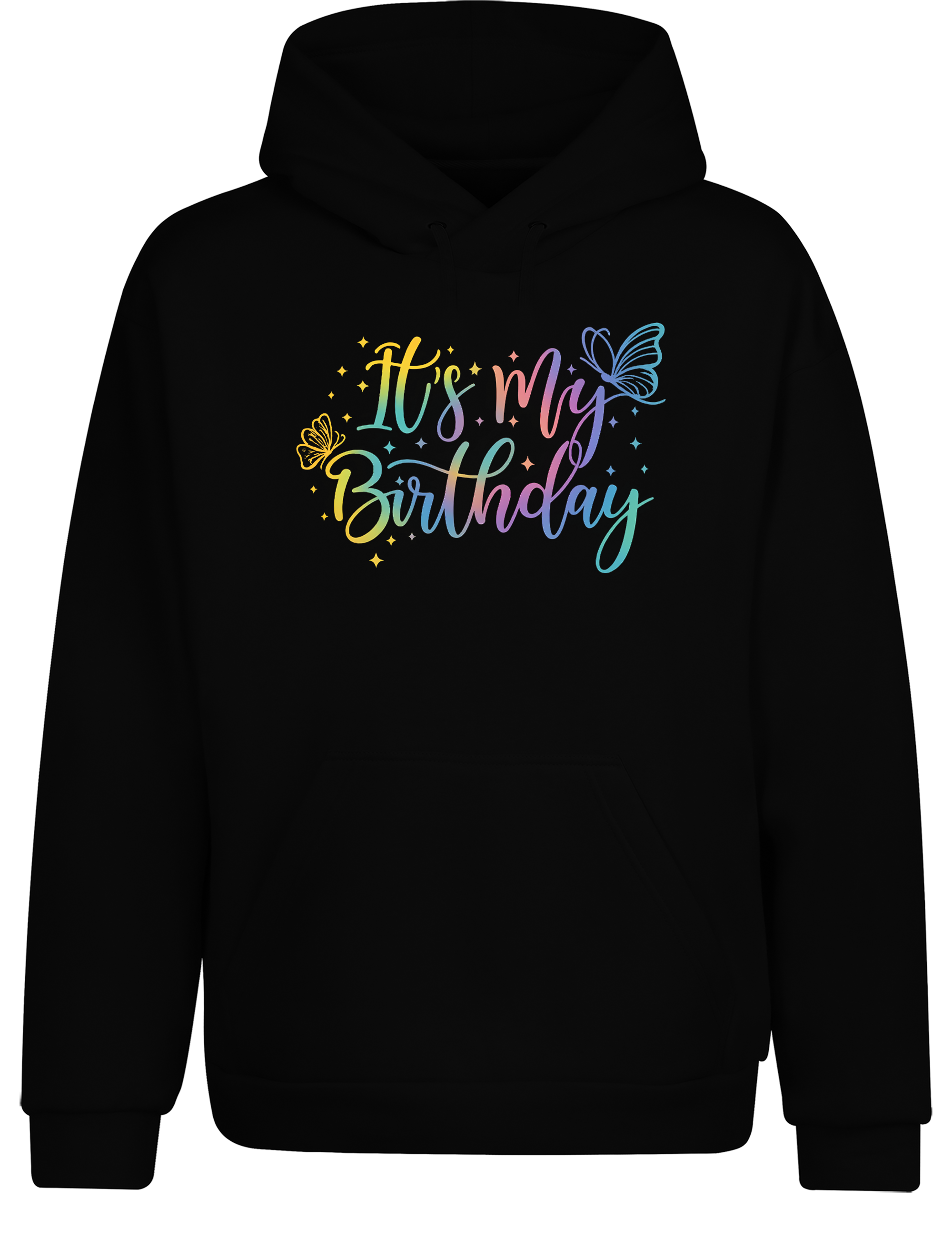 Unisex Hoodie „It’s My Birthday“ | Bunter Geburtstag Hoodie mit Schmetterlingen