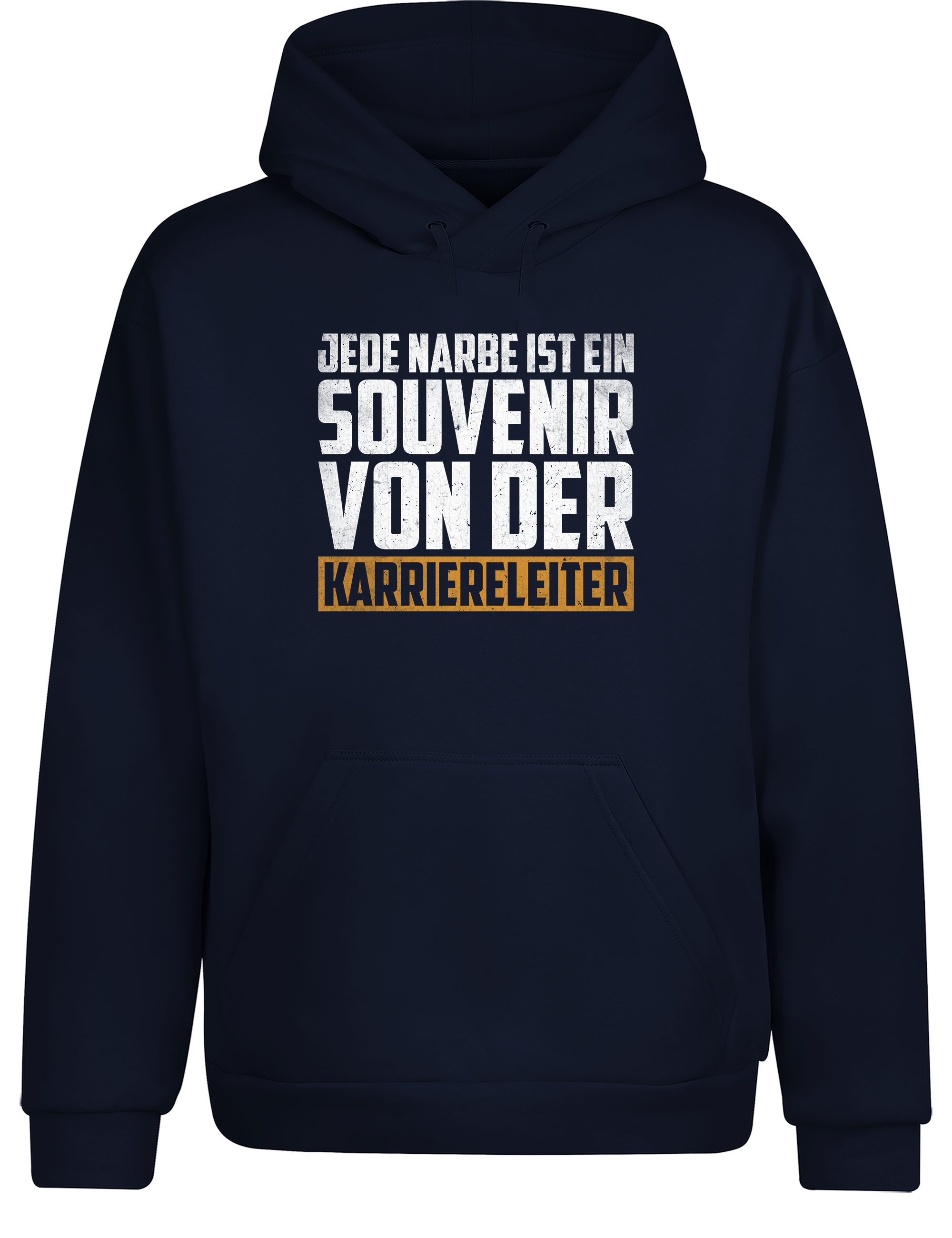 Jede Narbe ist ein Souvenir – Hoodie „Karriereleiter“ | Lustiger Kapuzenpullover für Arbeiter, Handwerker & Bürohelden